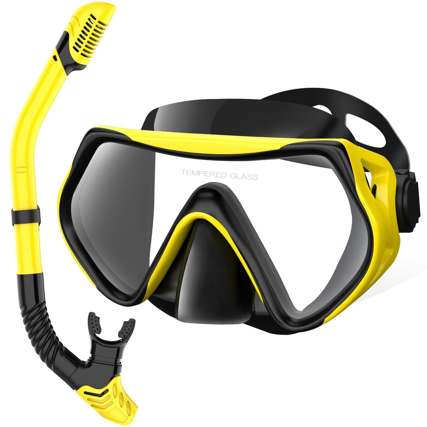 Snorkeling Gear for Adults, Dry-Top Snorkel Set Scuba Diving mask, 180°Panoramic Wide View Professional Snorkeling Gear Breathing Freely Snorkel Mask