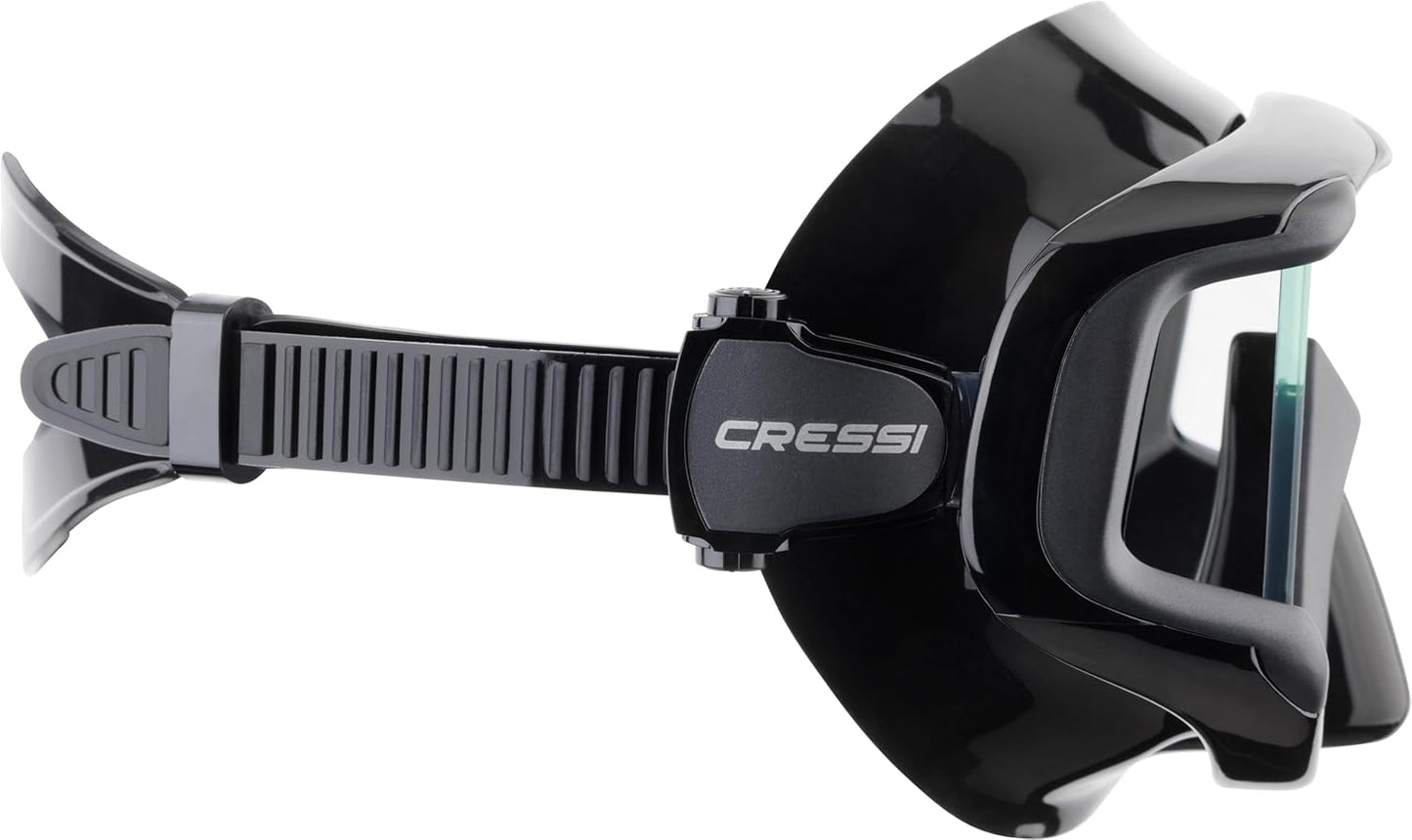 Cressi Perfect View Scuba Diving, Snorkeling Mask in Pure Comfortable Silicone - Available with Different Panoramic Lenses - Liberty Triside: Designed in Italy