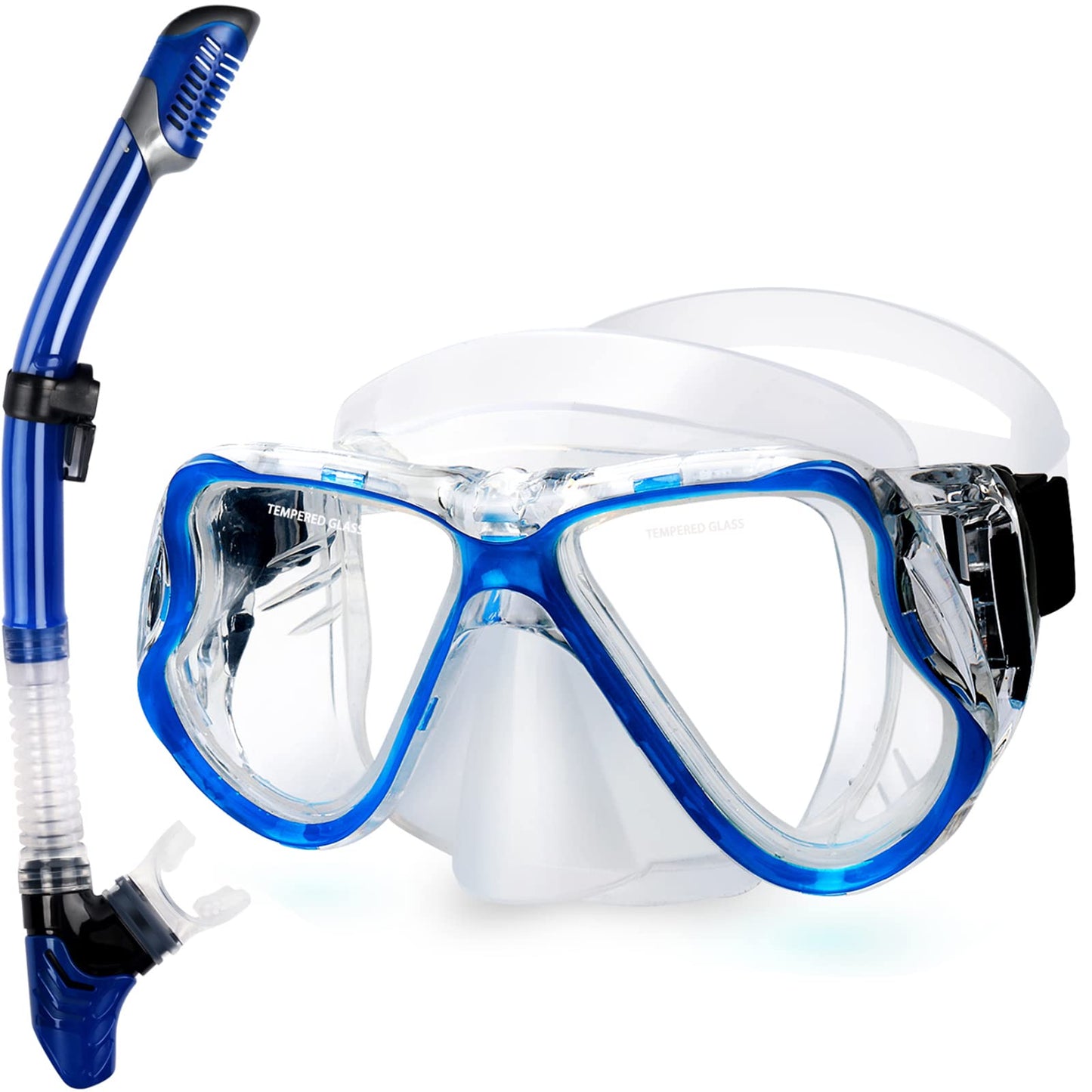 Greatever Dry Snorkel Set,Panoramic Wide View,Anti-Fog Scuba Diving Mask,Professional Snorkeling Gear