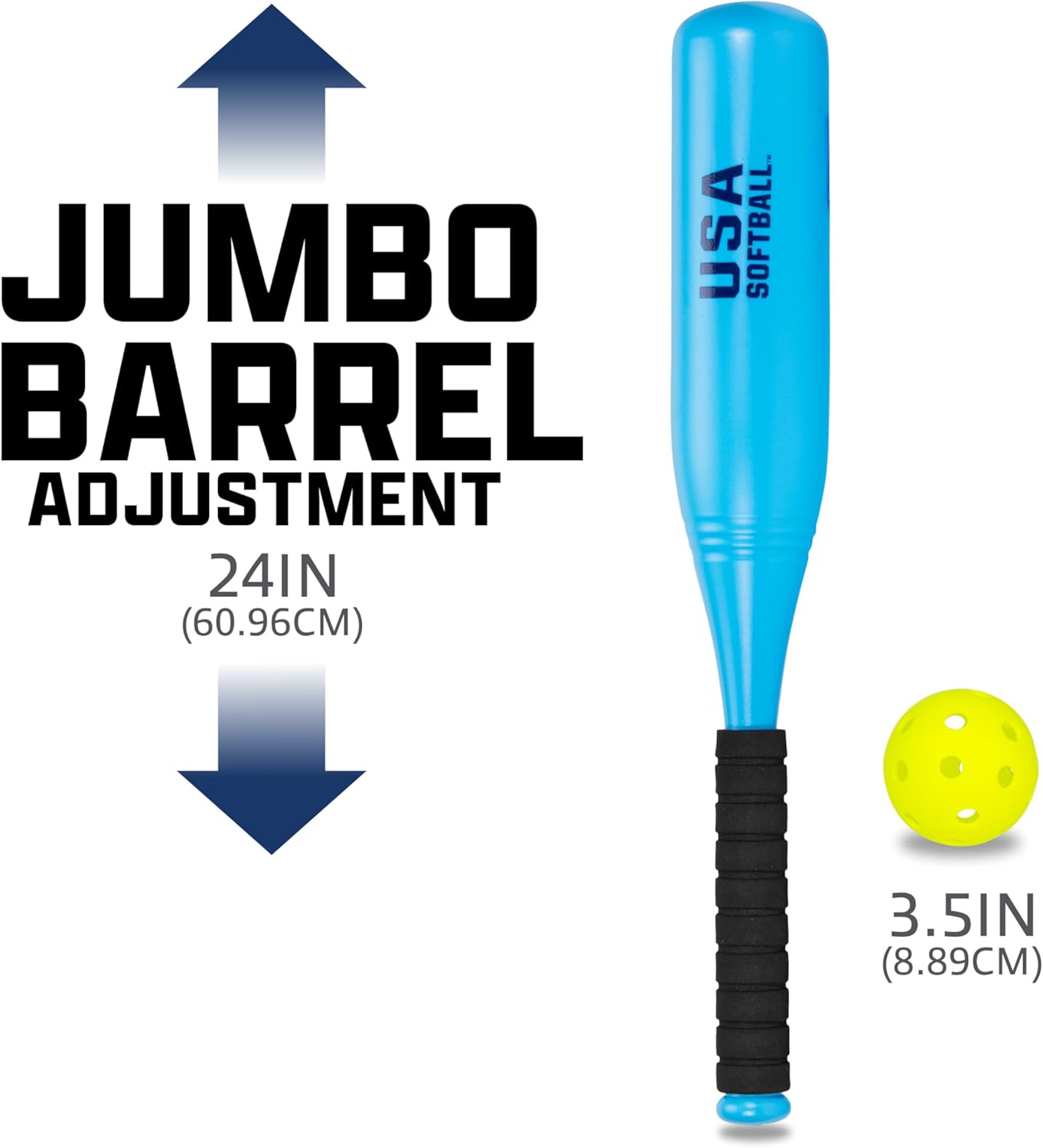 Franklin Sports MLB Jumbo Kids Plastic Baseball Bat - Backyard Bat with Large Barrel for Toddlers - Fat Plastic Bat