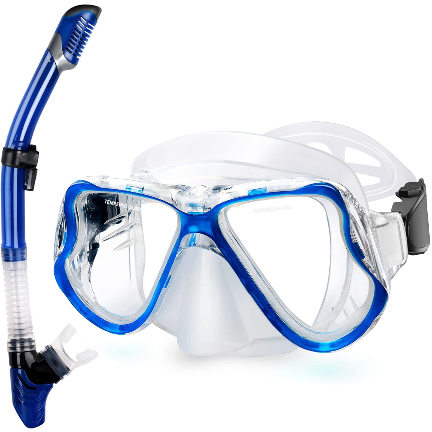 Greatever Dry Snorkel Set,Panoramic Wide View,Anti-Fog Scuba Diving Mask,Professional Snorkeling Gear
