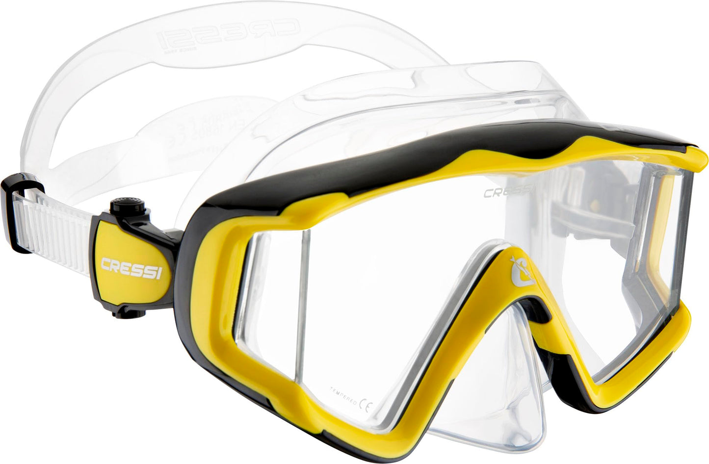 Cressi Perfect View Scuba Diving, Snorkeling Mask in Pure Comfortable Silicone - Available with Different Panoramic Lenses - Liberty Triside: Designed in Italy