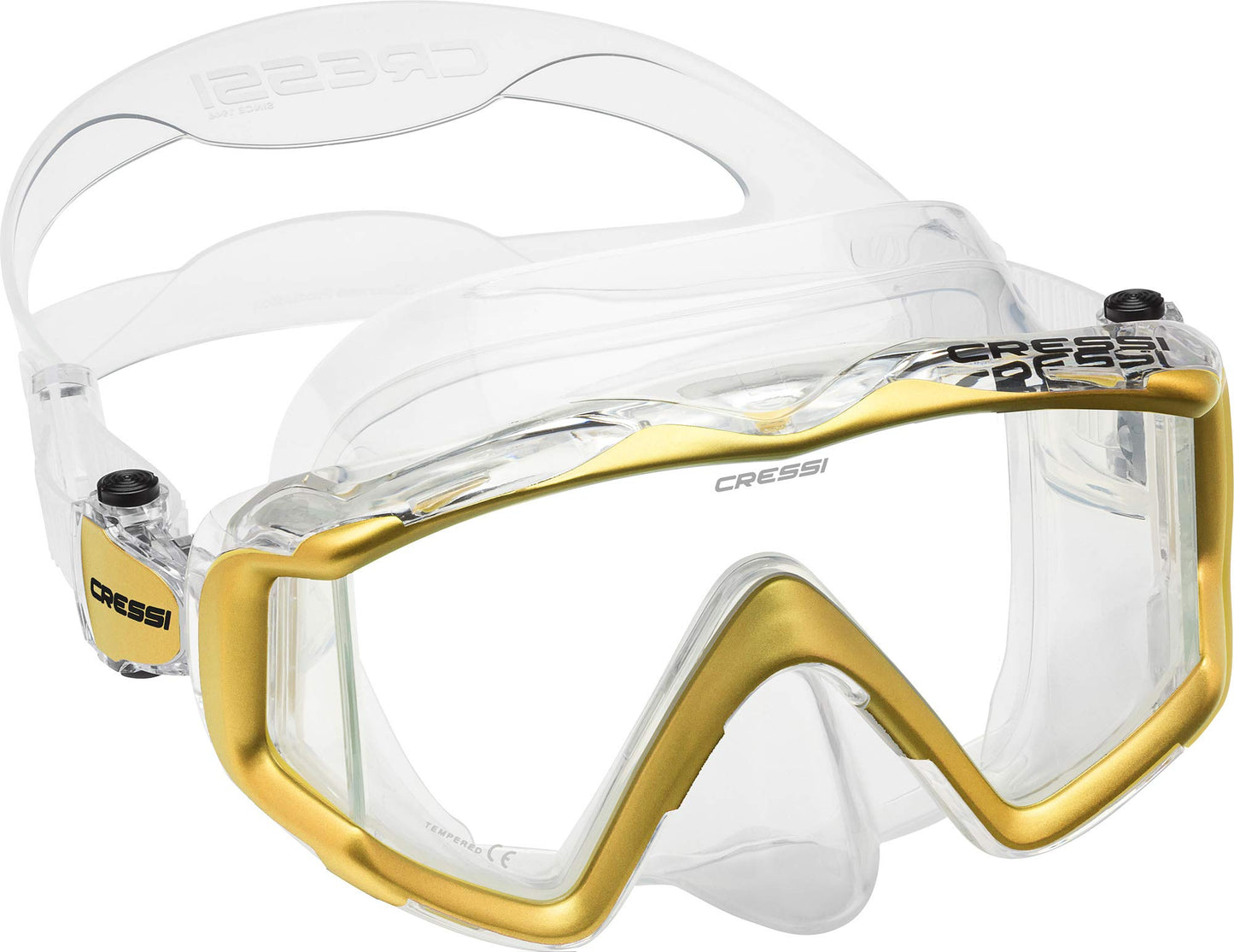Cressi Perfect View Scuba Diving, Snorkeling Mask in Pure Comfortable Silicone - Available with Different Panoramic Lenses - Liberty Triside: Designed in Italy