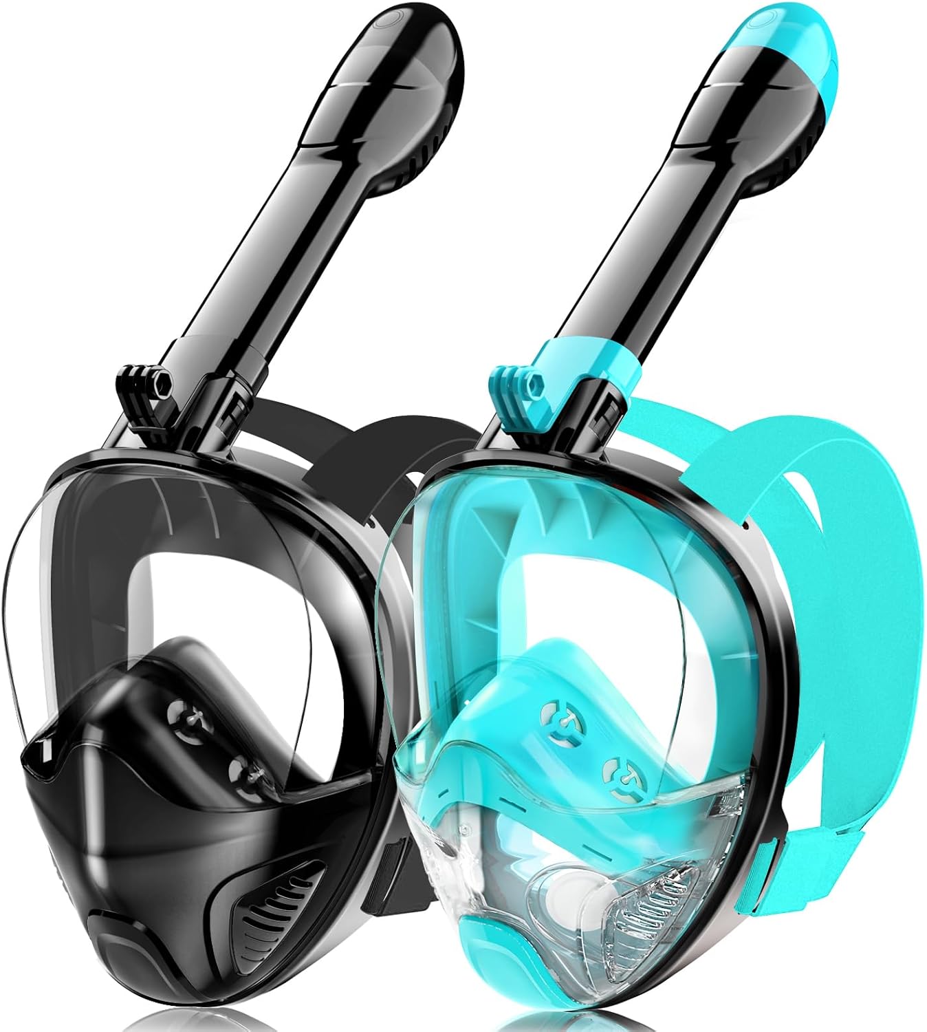 Full Face Snorkel Mask for Adults Teen, Snorkeling Gear with Detachable Camera Mount,Panoramic 180ยฐ View, Anti-Fog Anti-Leak Snorkling Set for Man and Women