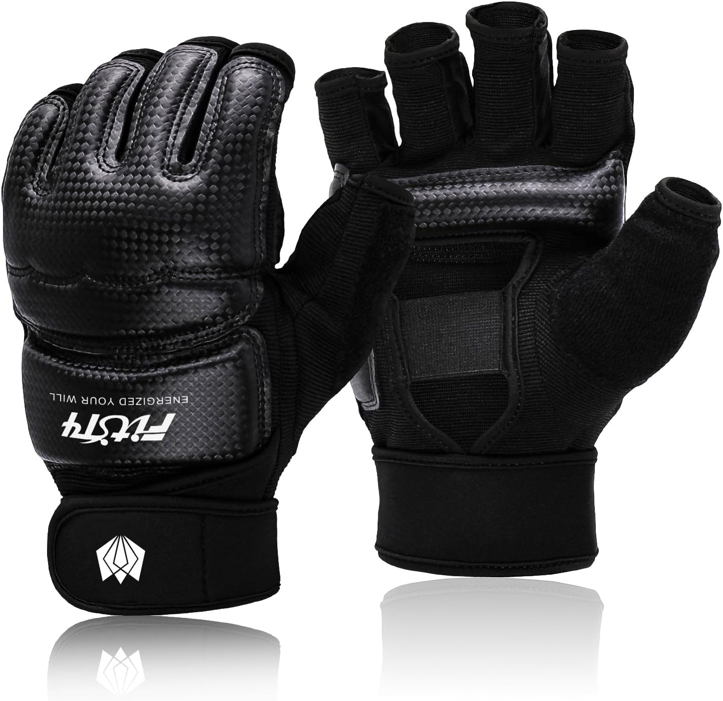 FitsT4 Sports Half Mitts MMA UFC Training Boxing Punch Bag Martial Arts Gloves