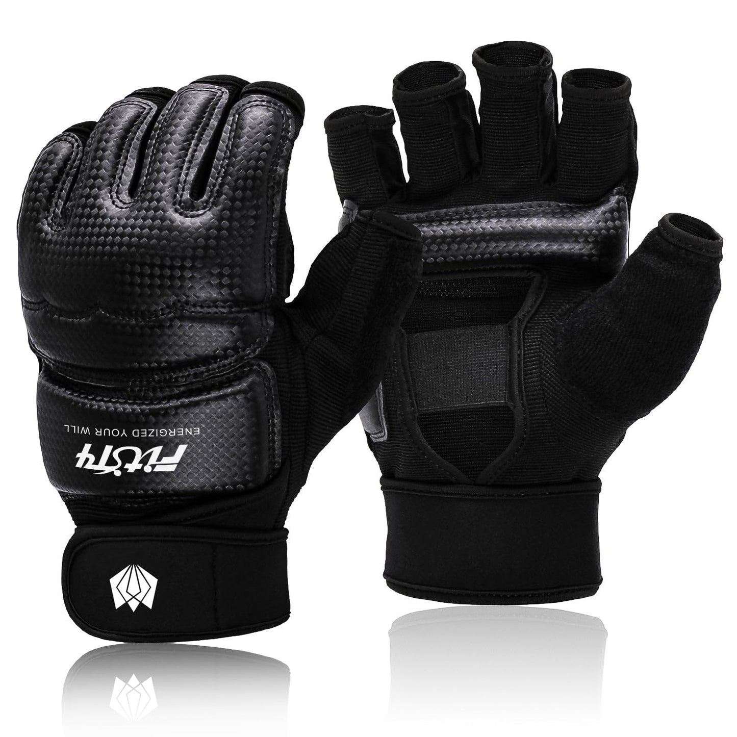 FitsT4 Sports Half Mitts MMA UFC Training Boxing Punch Bag Martial Arts Gloves