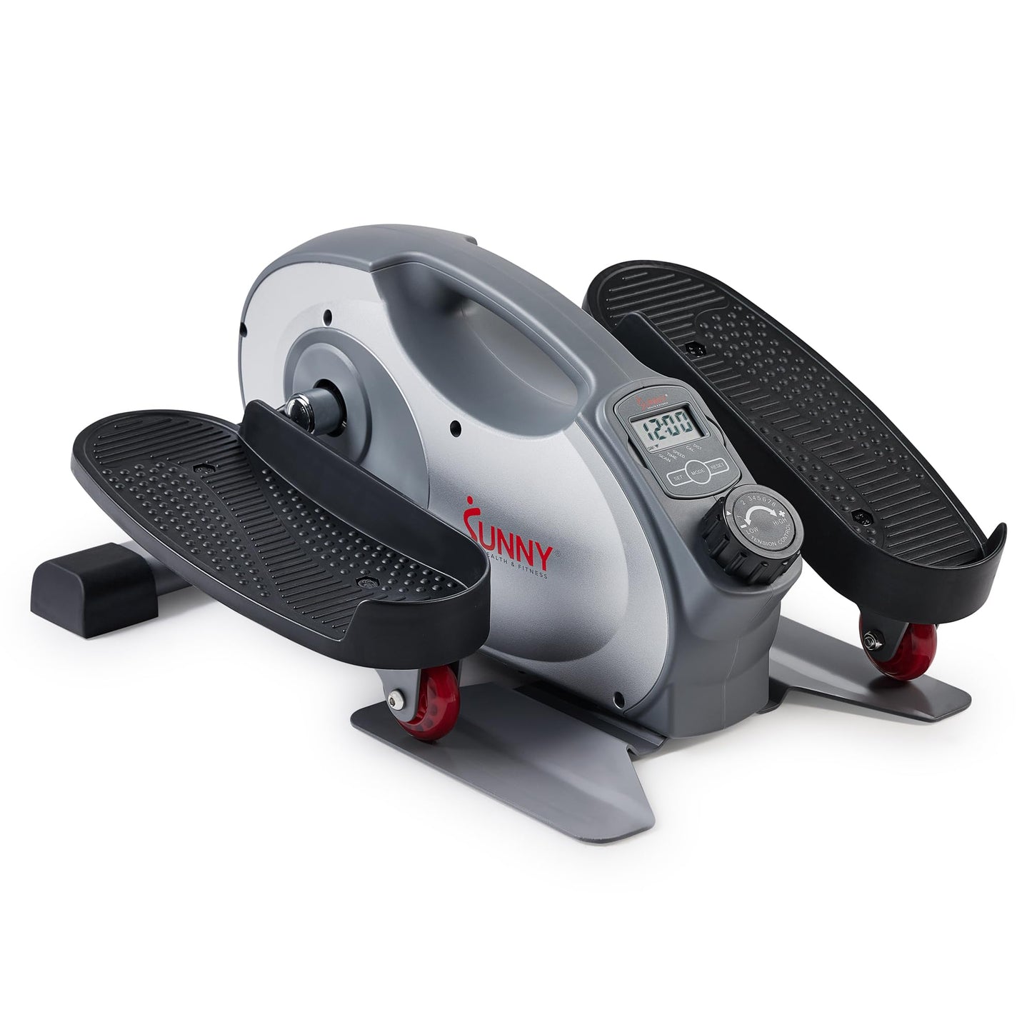 Sunny Health & Fitness Sitting Under Desk Elliptical Exerciser, Portable Pedal Training Machine for Senior Exercise, Peddler for Home Workout, Optional Free SunnyFit App, Magnetic, Motorized & In Pink