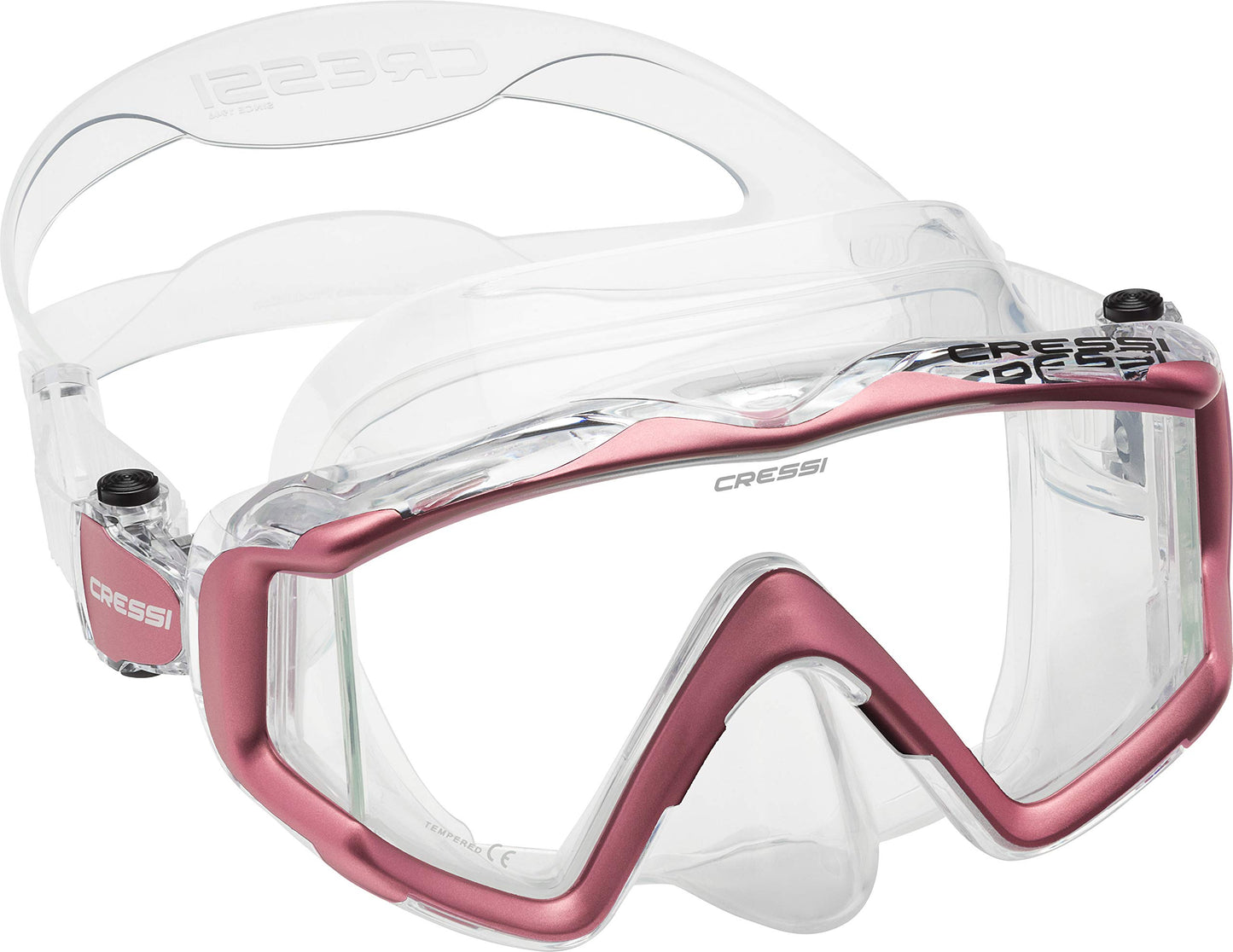Cressi Perfect View Scuba Diving, Snorkeling Mask in Pure Comfortable Silicone - Available with Different Panoramic Lenses - Liberty Triside: Designed in Italy