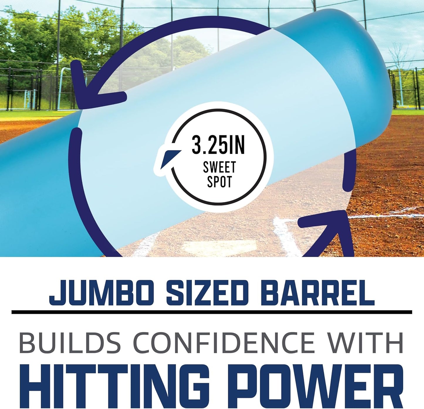 Franklin Sports MLB Jumbo Kids Plastic Baseball Bat - Backyard Bat with Large Barrel for Toddlers - Fat Plastic Bat