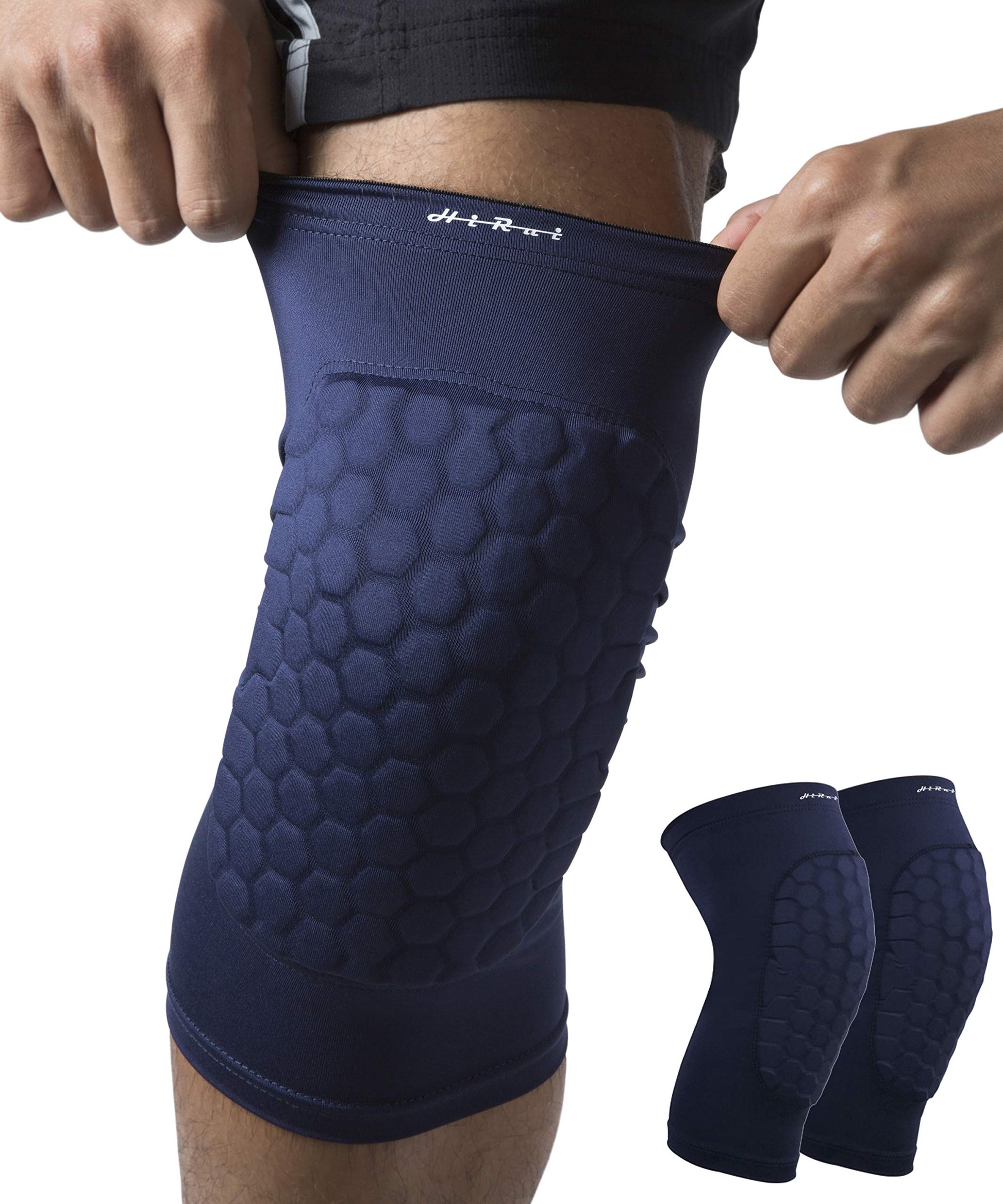 HiRui Knee Pads for Kids Youth Adult, Basketball Baseball Knee Brace Knee Support, Collision Avoidance Kneepad Compression Knee Sleeve for Volleyball Football Cycling Running-1Pair (Black, L)