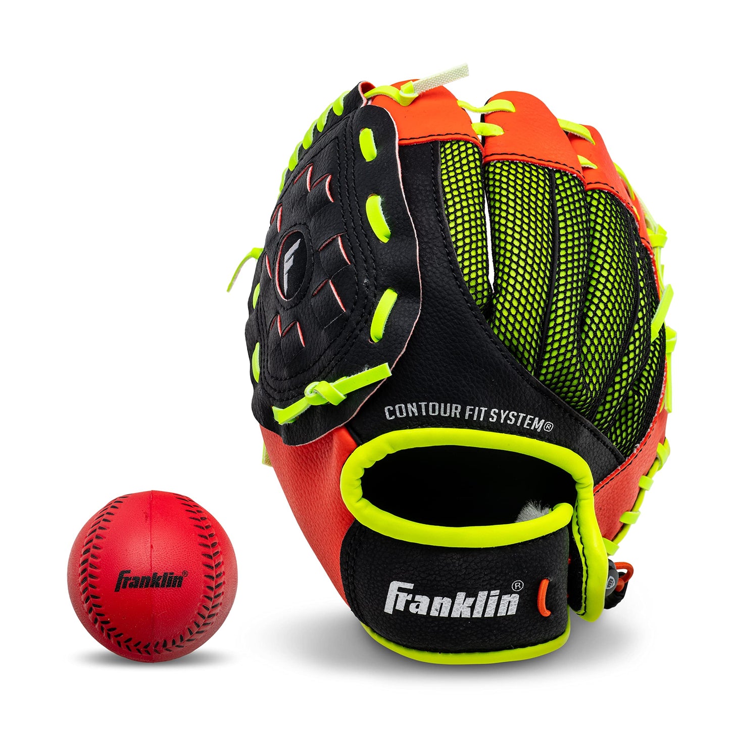 Franklin Sports Teeball Glove - Left and Right Handed Youth Fielding Glove - Neo-Grip - Synthetic Leather Baseball Glove - 9.0 Inch - Ready To Play Glove with Ball