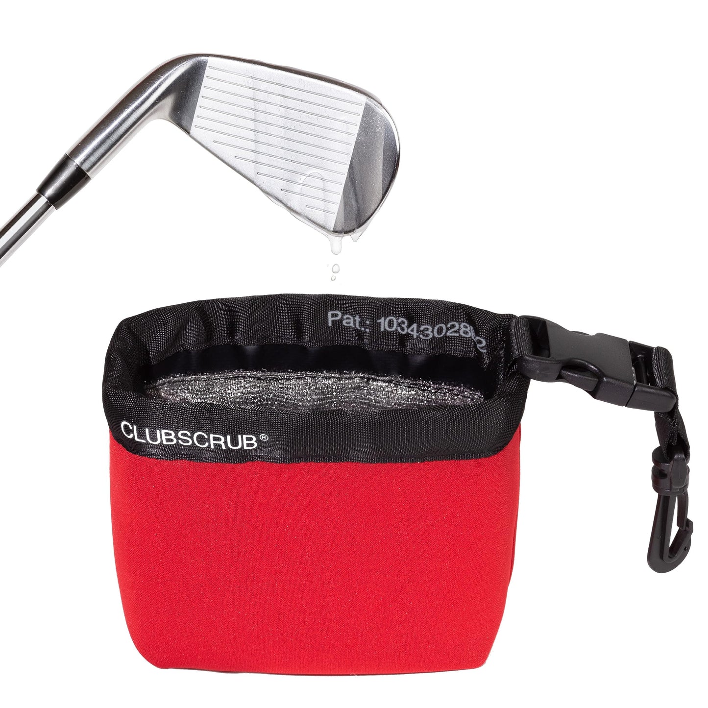 Golf Club and Golf Ball Cleaning Bag, Waterproof Clean Face Technology Liner, Detachable Clip, Machine Washable, Cleans Club Grooves, Dry Exterior (Neoprene or Microfiber Option Available)