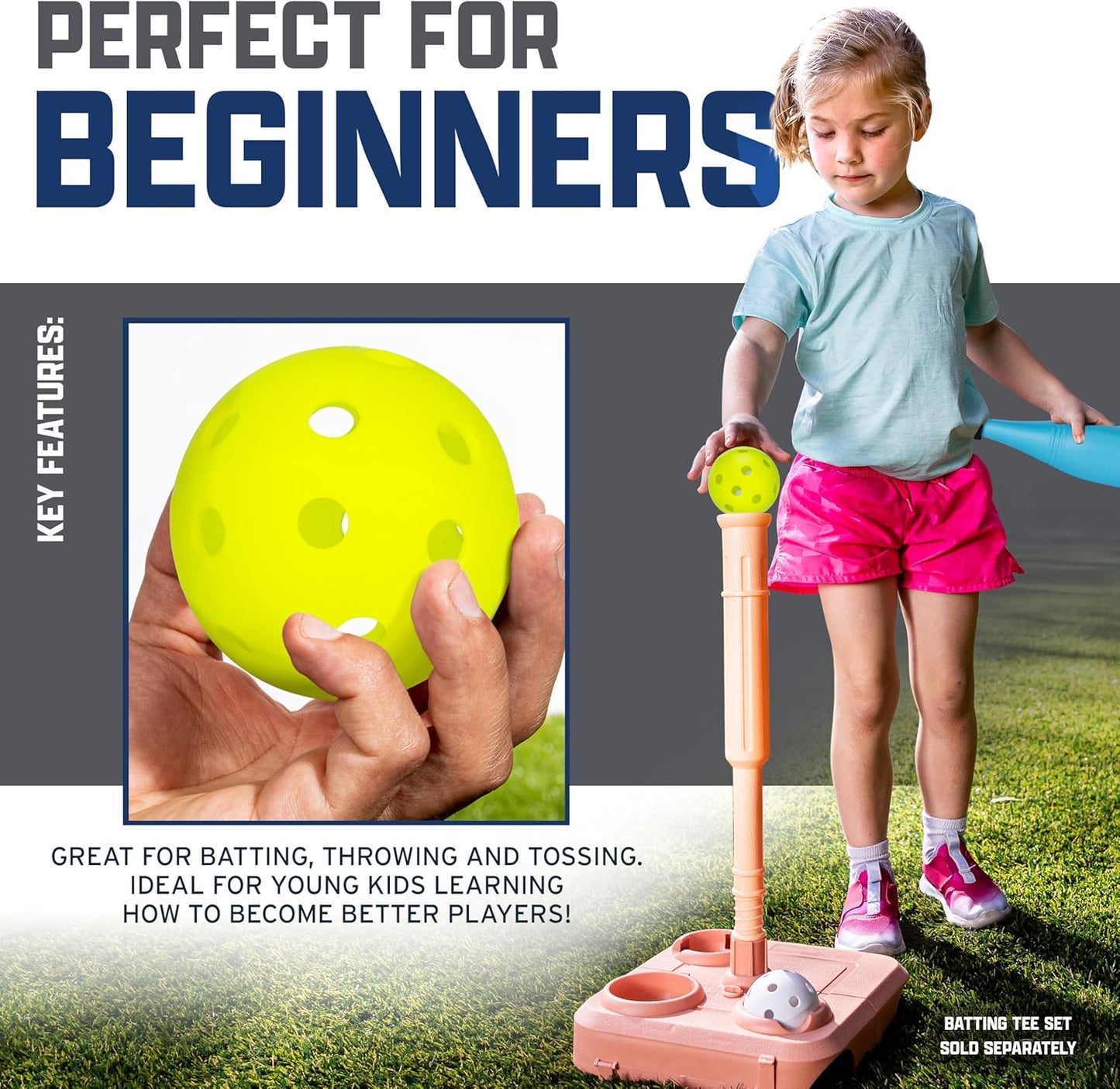 Franklin Sports MLB Jumbo Kids Plastic Baseball Bat - Backyard Bat with Large Barrel for Toddlers - Fat Plastic Bat