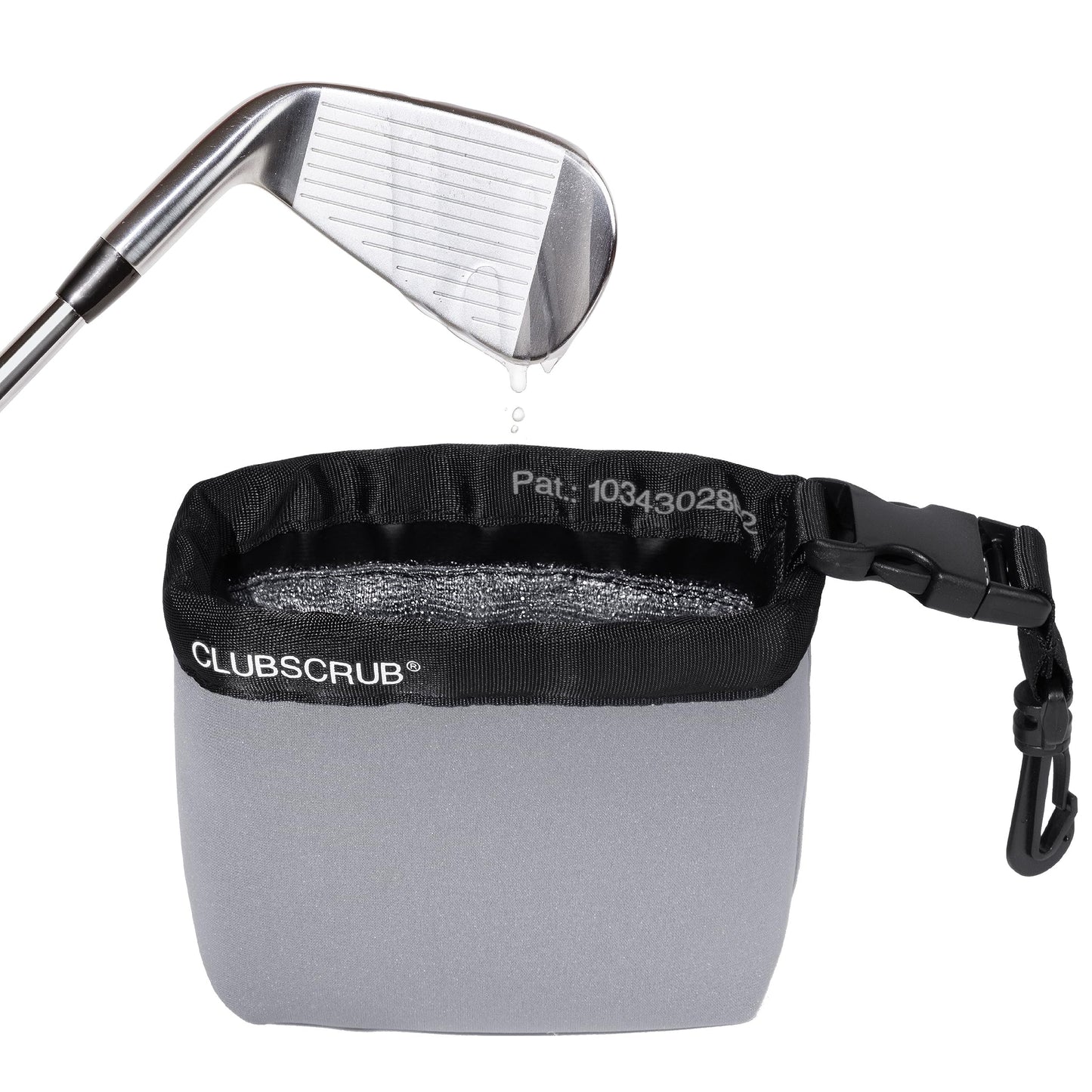 Golf Club and Golf Ball Cleaning Bag, Waterproof Clean Face Technology Liner, Detachable Clip, Machine Washable, Cleans Club Grooves, Dry Exterior (Neoprene or Microfiber Option Available)