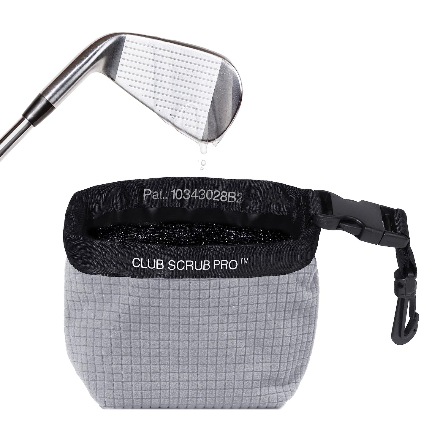 Golf Club and Golf Ball Cleaning Bag, Waterproof Clean Face Technology Liner, Detachable Clip, Machine Washable, Cleans Club Grooves, Dry Exterior (Neoprene or Microfiber Option Available)