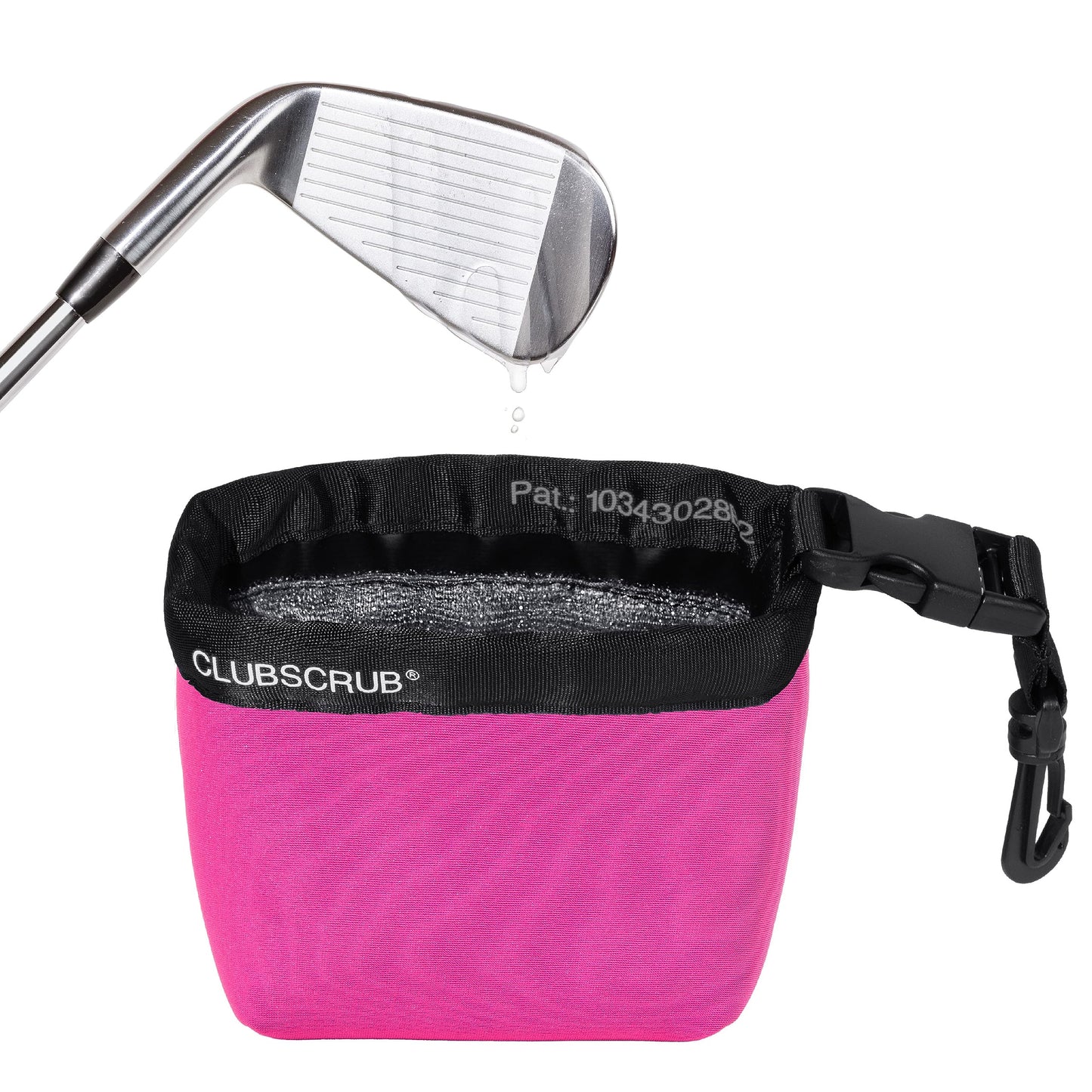 Golf Club and Golf Ball Cleaning Bag, Waterproof Clean Face Technology Liner, Detachable Clip, Machine Washable, Cleans Club Grooves, Dry Exterior (Neoprene or Microfiber Option Available)