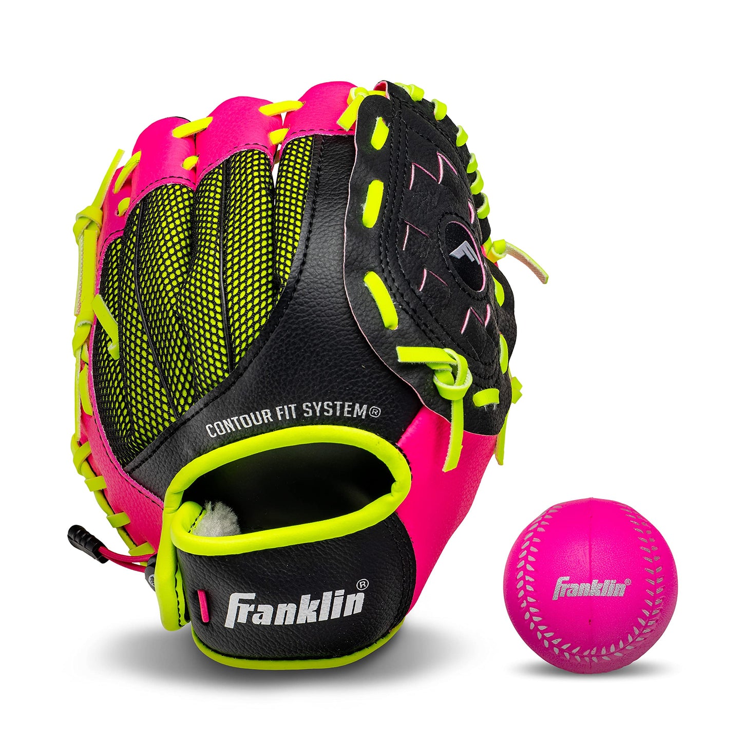 Franklin Sports Teeball Glove - Left and Right Handed Youth Fielding Glove - Neo-Grip - Synthetic Leather Baseball Glove - 9.0 Inch - Ready To Play Glove with Ball