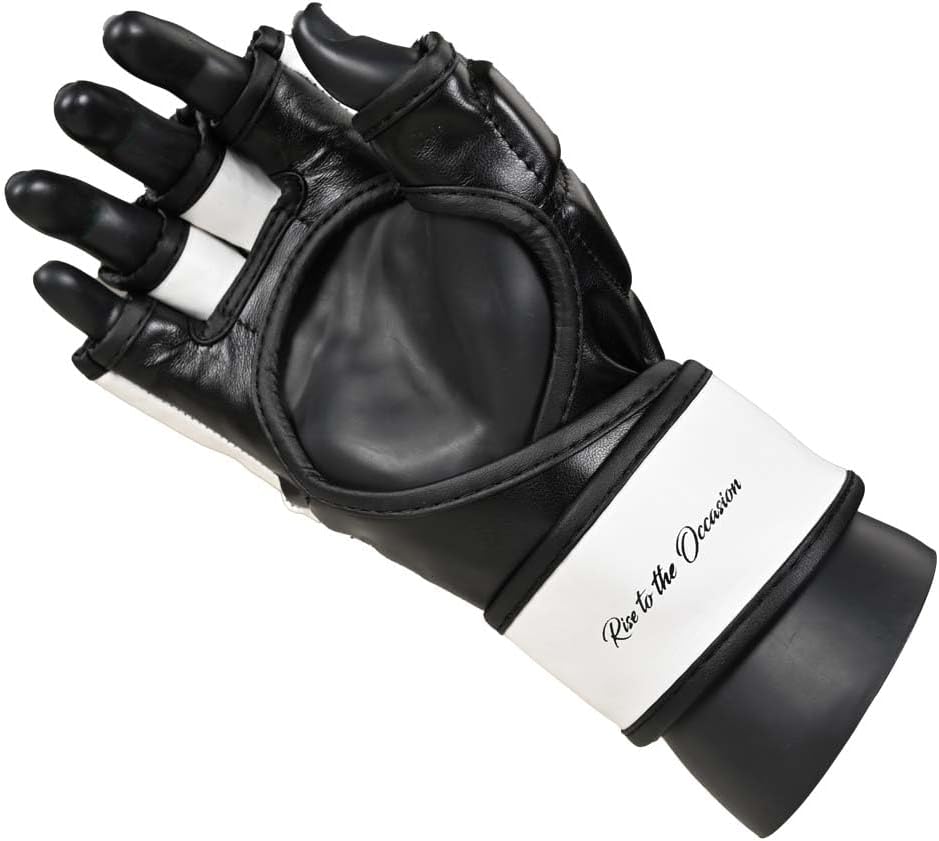 Crown MMA Gloves for Men & Women Martial Arts Punching Bag Gloves, UFC Grappling Fighting & Kickboxing Gloves Pre-Curved Half Finger Boxing Sparring Glove