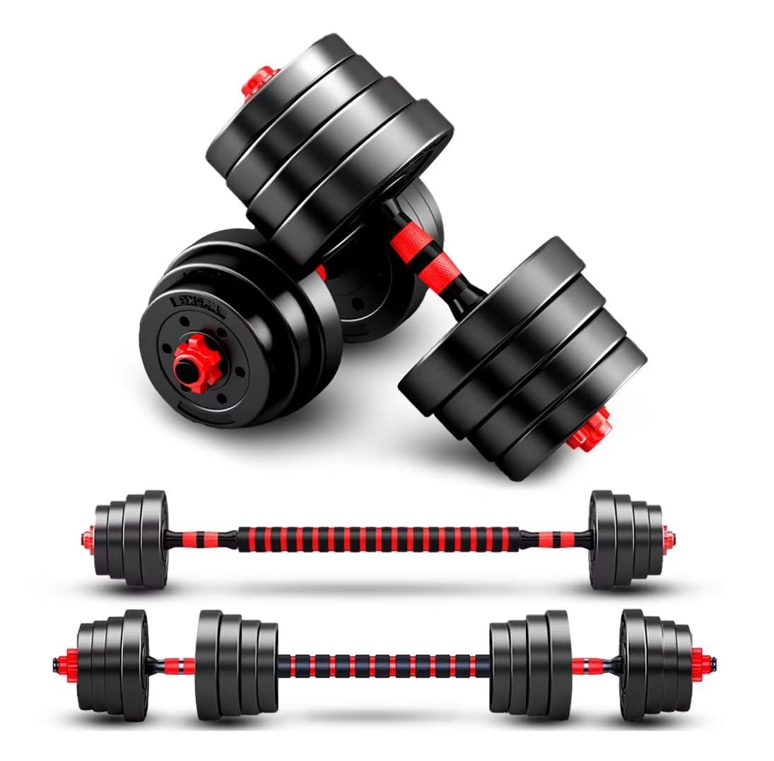Adjustable-Dumbbells-Sets,Free Weights-Dumbbells Set of 2 Convertible To Barbell A Pair of Lightweight for Home Gym,Women and Men Equipment