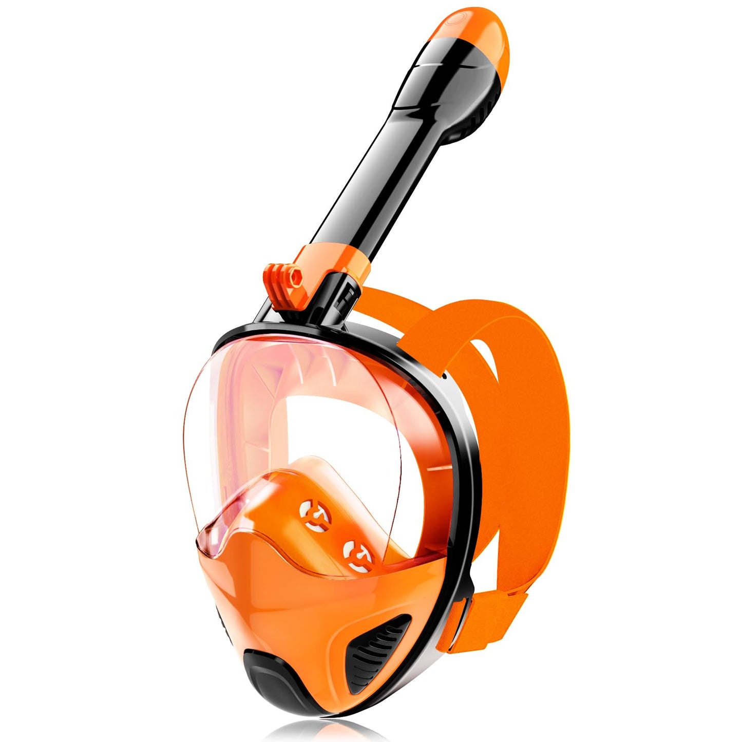 Full Face Snorkel Mask for Adults Teen, Snorkeling Gear with Detachable Camera Mount,Panoramic 180° View, Anti-Fog Anti-Leak Snorkling Set for Man and Women