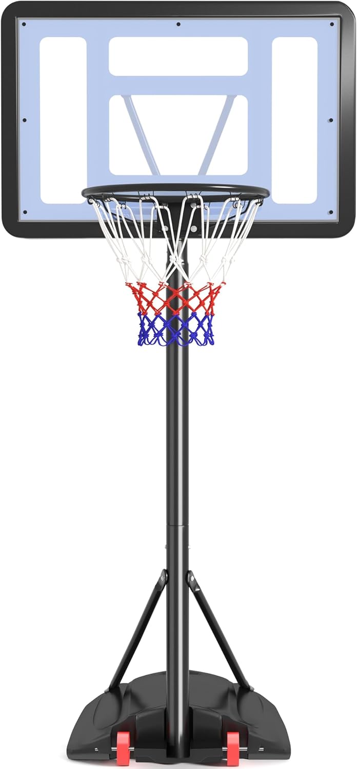 Yaheetech Portable Basketball Hoop Outdoor Indoor Basketball Hoop Basketball Court Basketball Goals Outdoor Basketball Hoops for Pool, with 32'' Basketball Backboard