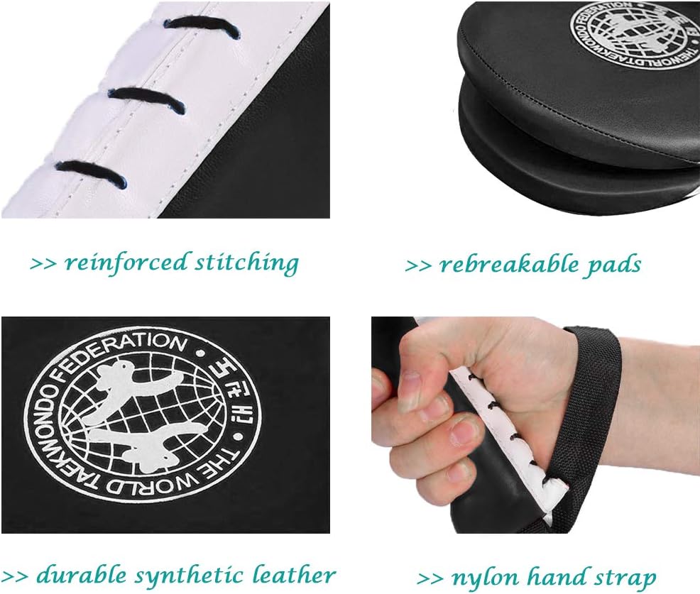 2 Pack Taekwondo Kick Pads, Durable Kicking Target Pads for TKD Karate Martial Arts Strike Kickboxing Training Muay Thai MMA Fight Gear