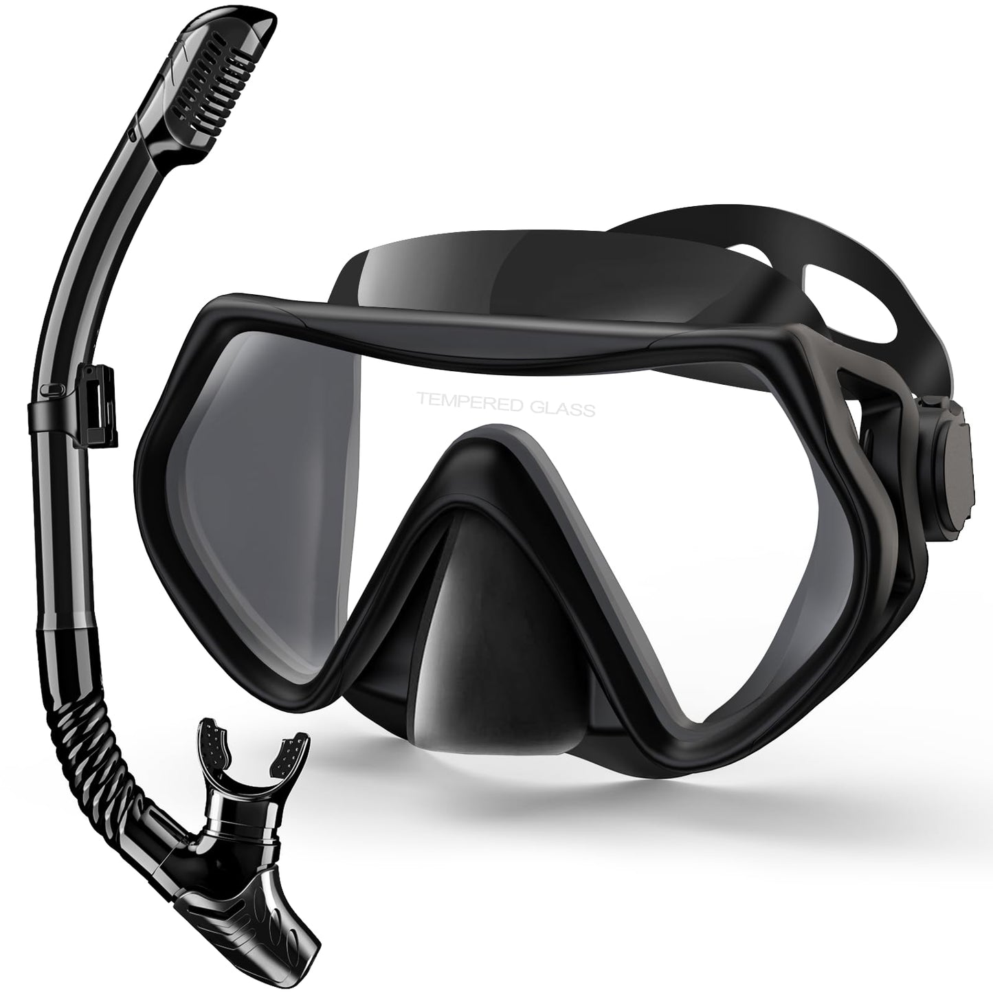 Snorkeling Gear for Adults, Dry-Top Snorkel Set Scuba Diving mask, 180°Panoramic Wide View Professional Snorkeling Gear Breathing Freely Snorkel Mask