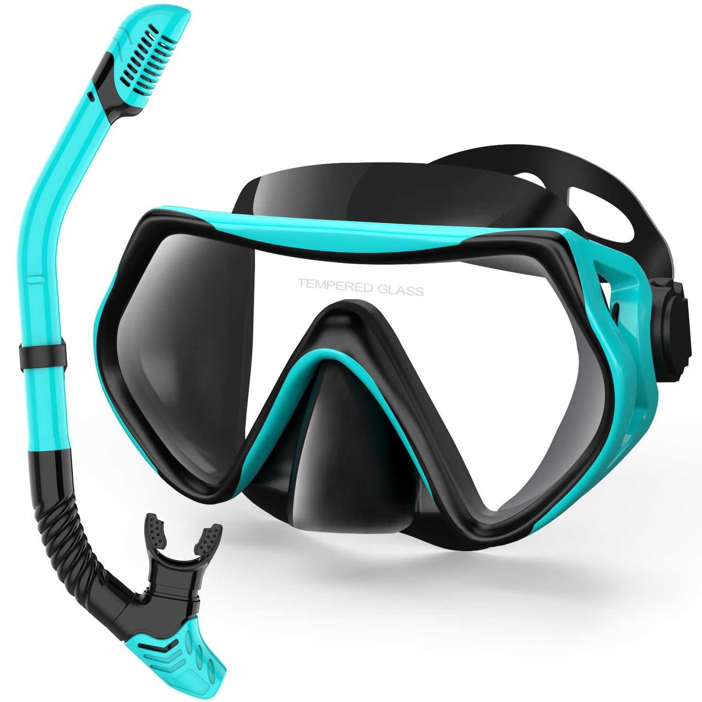 Snorkeling Gear for Adults, Dry-Top Snorkel Set Scuba Diving mask, 180°Panoramic Wide View Professional Snorkeling Gear Breathing Freely Snorkel Mask