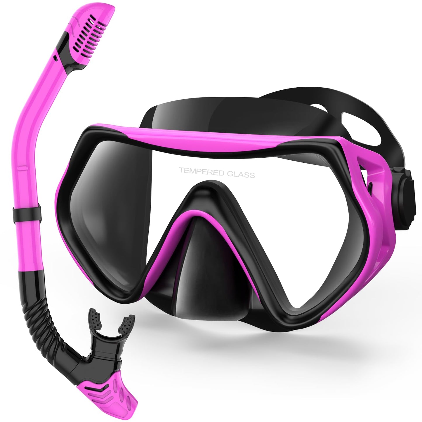 Snorkeling Gear for Adults, Dry-Top Snorkel Set Scuba Diving mask, 180°Panoramic Wide View Professional Snorkeling Gear Breathing Freely Snorkel Mask