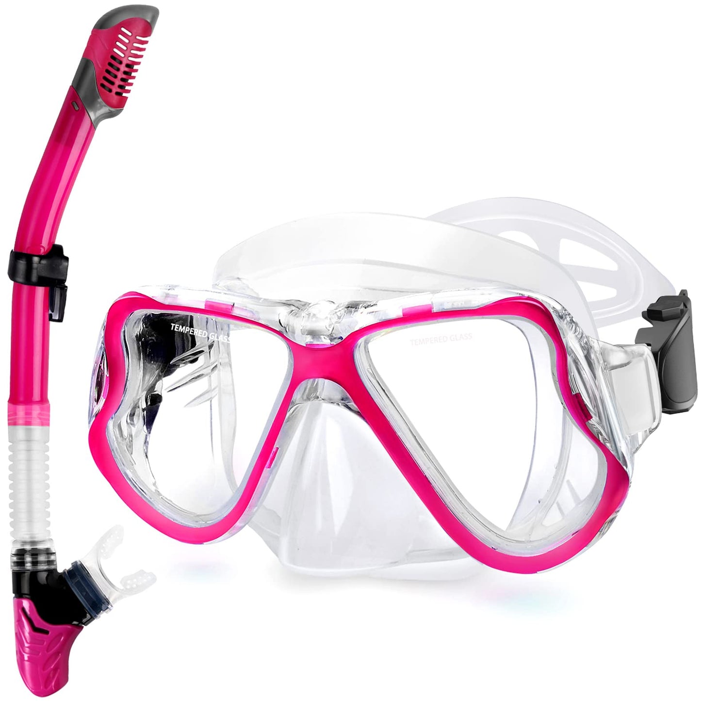 Greatever Dry Snorkel Set,Panoramic Wide View,Anti-Fog Scuba Diving Mask,Professional Snorkeling Gear