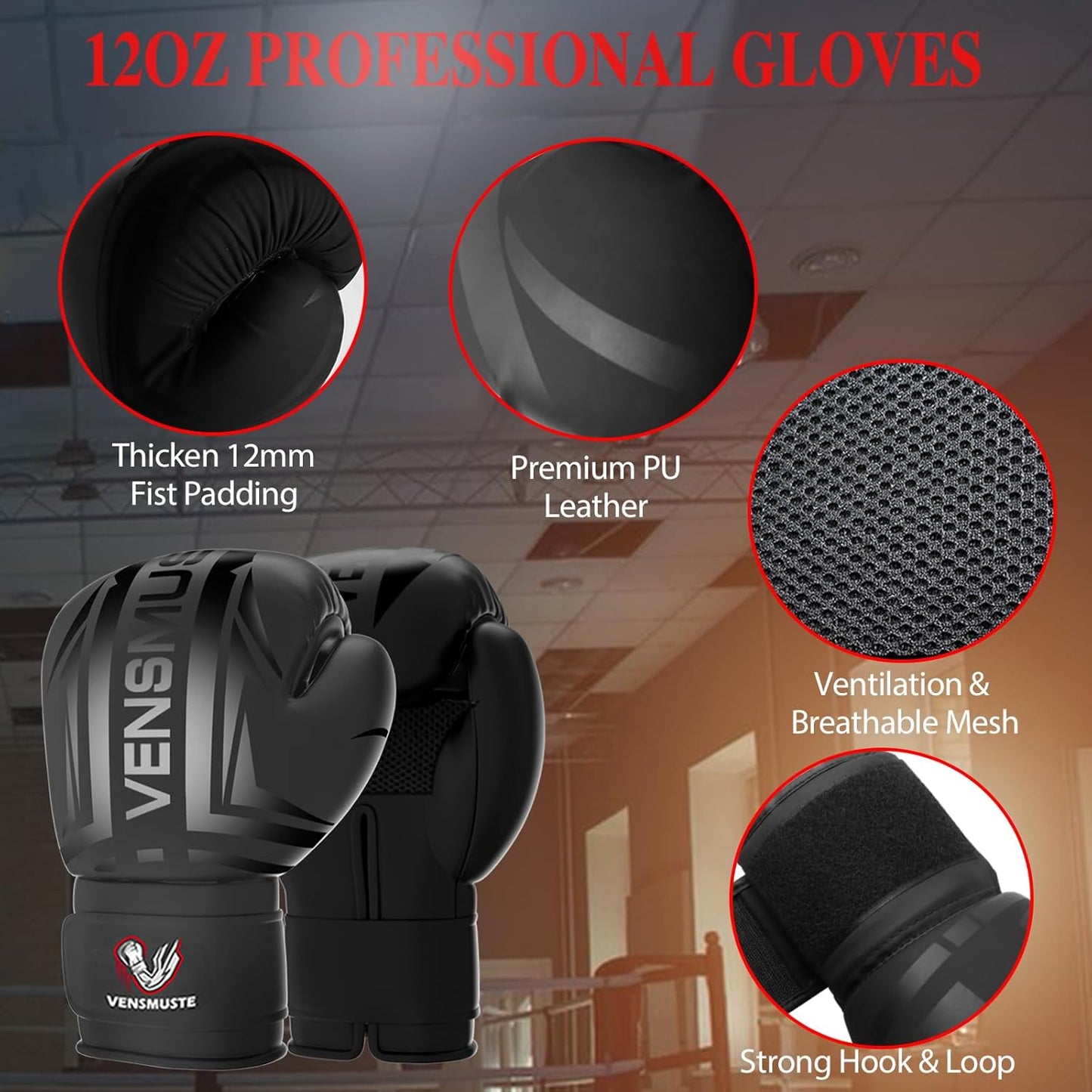 Punching Bag for Adults, 4FT Oxford Heavy Boxing Bag Set, Punching Bag with 12OZ Boxing Gloves, Chains, Hand Wraps, etc. Suitable for MMA Karate Kickboxing Boxing - Unfilled