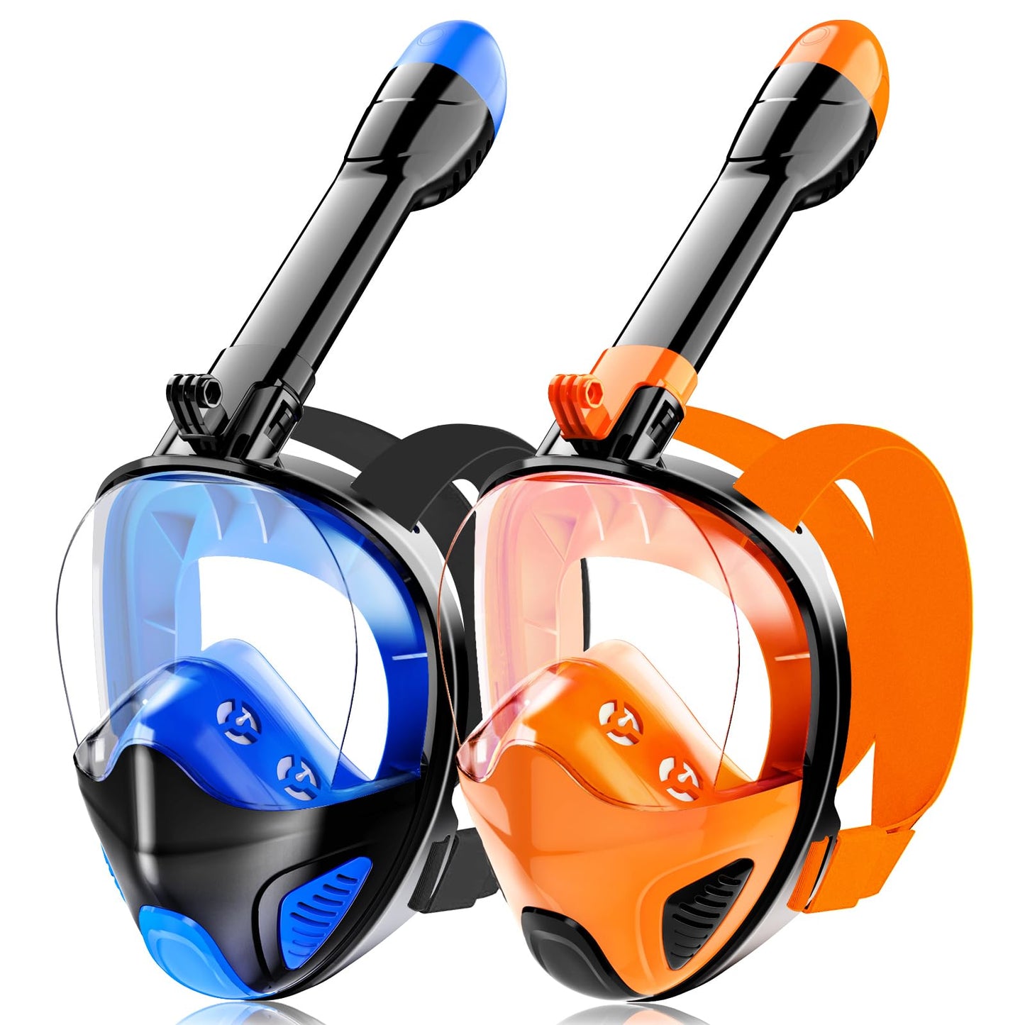 Full Face Snorkel Mask for Adults Teen, Snorkeling Gear with Detachable Camera Mount,Panoramic 180° View, Anti-Fog Anti-Leak Snorkling Set for Man and Women