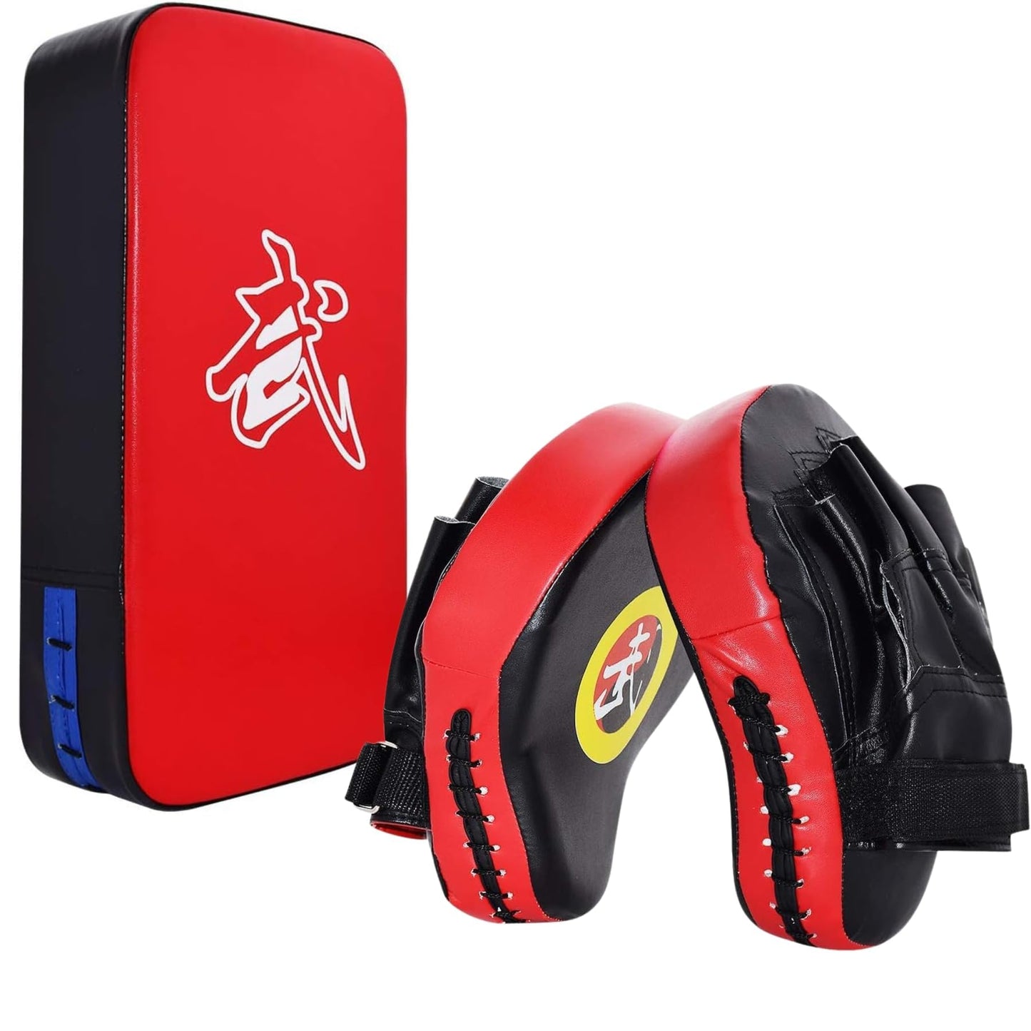 TLBTEK Taekwondo Kick Shield - Muay Thai MMA Karate Kickboxing Training Pads - Curved Leather Strike Shield