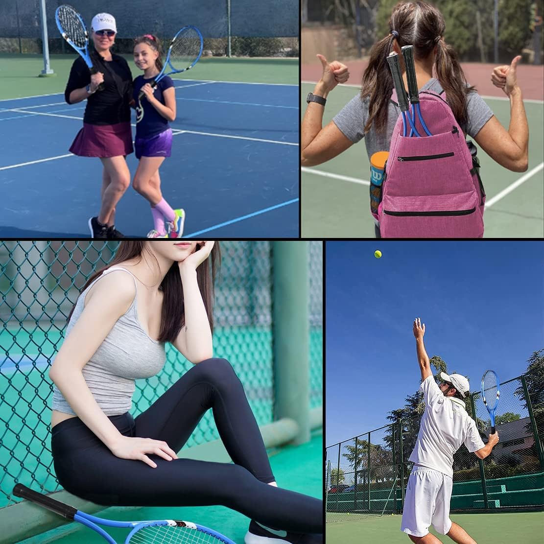 Tennis Rackets 2 Players Recreational for Beginners,Pre-Strung 27 Inch Light Adult Racquet Set for Women Men with Tennis Balls,Overgrips and Carry Bag