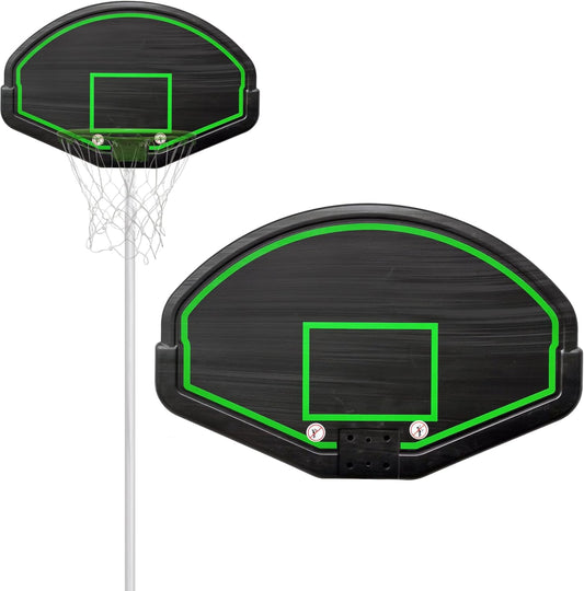 Basketball Backboard Replacement, 2 Holes Backboard for Basketball Hoop for 16ft Trampoline, 27.4in x 17.9inches Fan Shaped Back Board Replacement