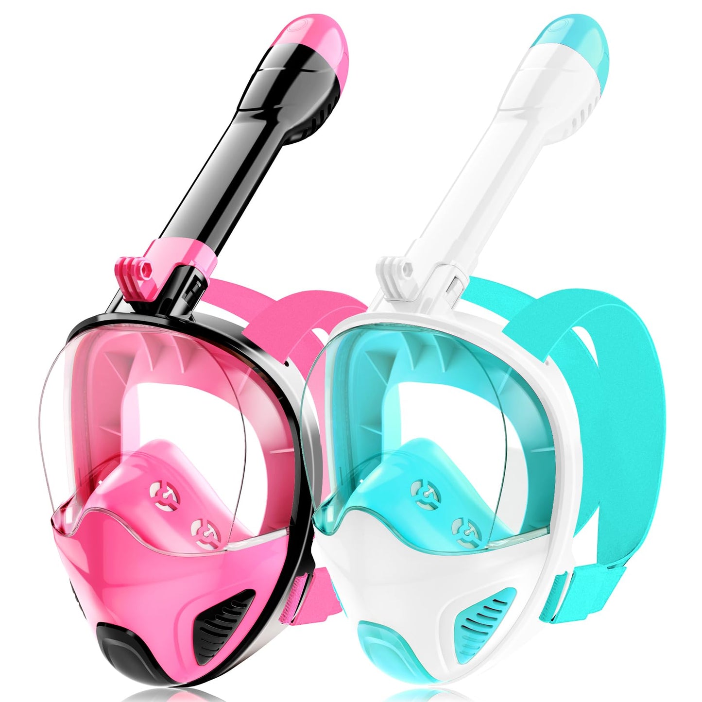 Full Face Snorkel Mask for Adults Teen, Snorkeling Gear with Detachable Camera Mount,Panoramic 180° View, Anti-Fog Anti-Leak Snorkling Set for Man and Women