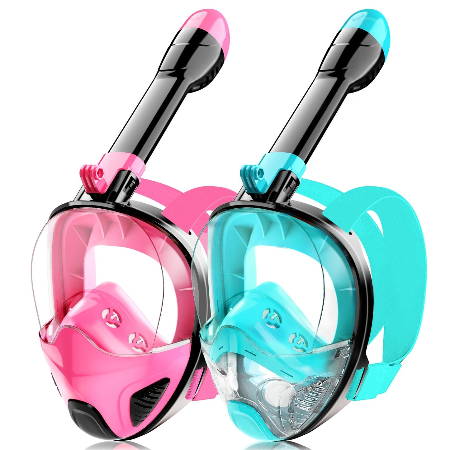 Full Face Snorkel Mask for Adults Teen, Snorkeling Gear with Detachable Camera Mount,Panoramic 180° View, Anti-Fog Anti-Leak Snorkling Set for Man and Women