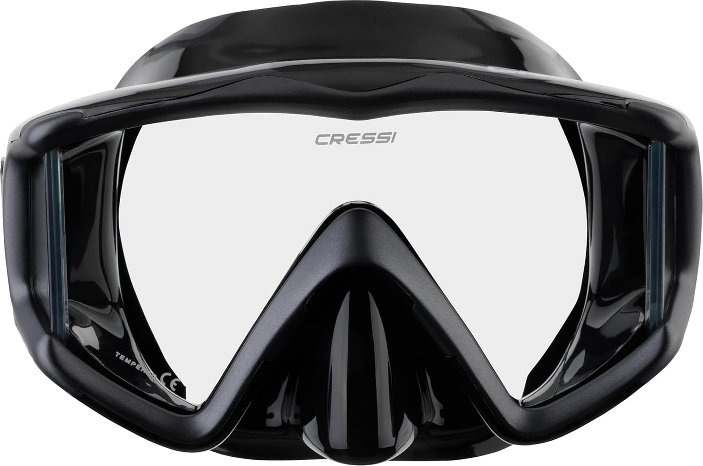 Cressi Perfect View Scuba Diving, Snorkeling Mask in Pure Comfortable Silicone - Available with Different Panoramic Lenses - Liberty Triside: Designed in Italy