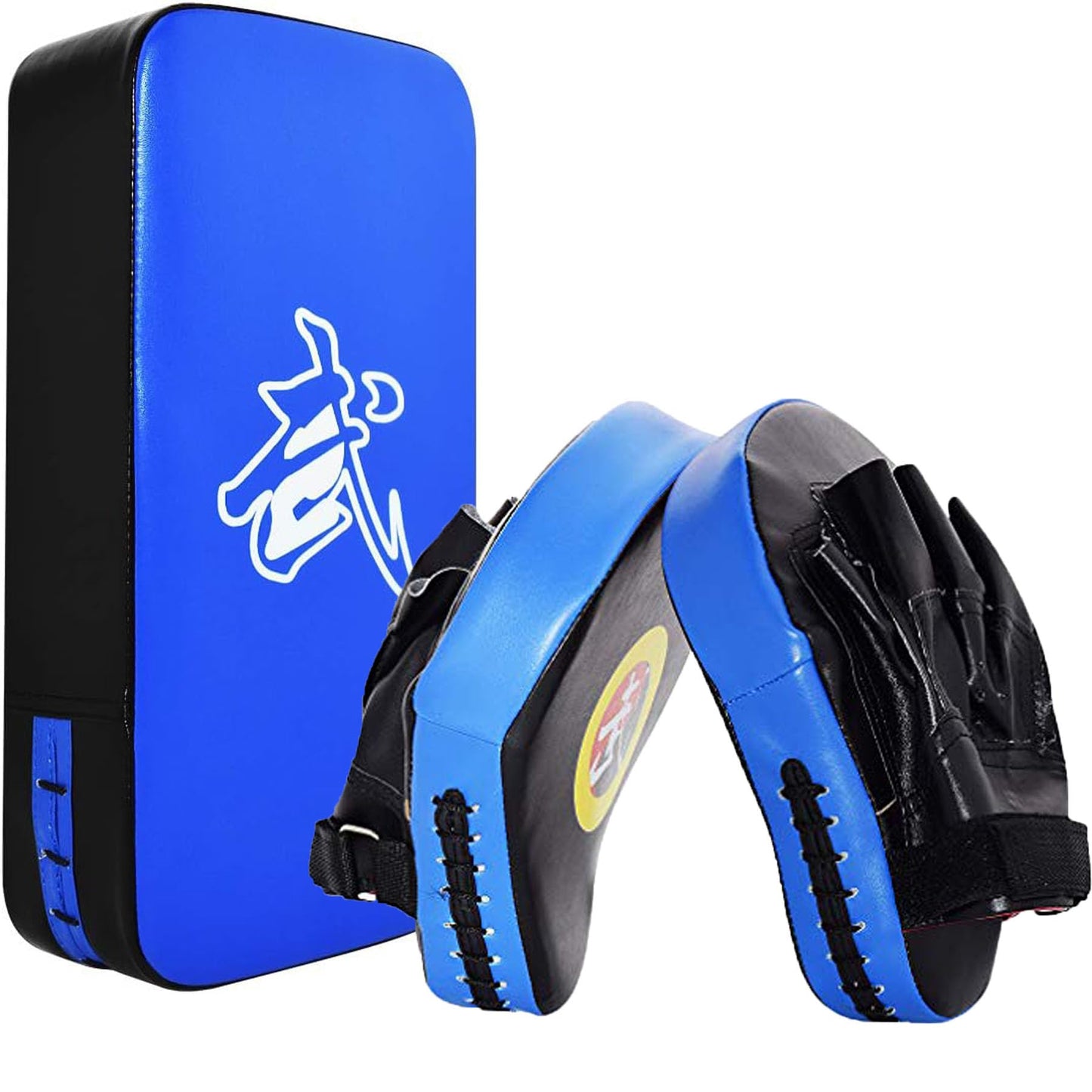 TLBTEK Taekwondo Kick Shield - Muay Thai MMA Karate Kickboxing Training Pads - Curved Leather Strike Shield