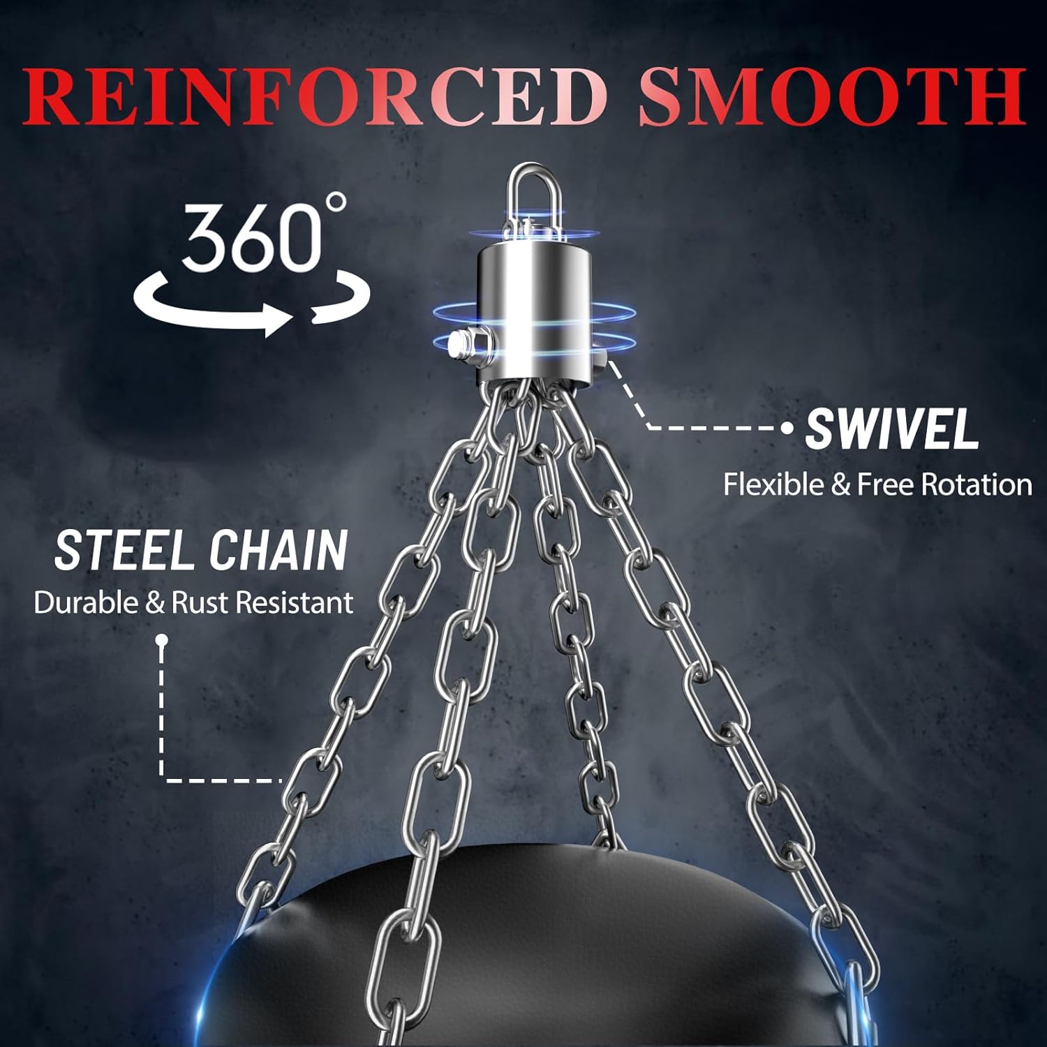 Punching Bag for Adults, 4FT Oxford Heavy Boxing Bag Set, Punching Bag with 12OZ Boxing Gloves, Chains, Hand Wraps, etc. Suitable for MMA Karate Kickboxing Boxing - Unfilled