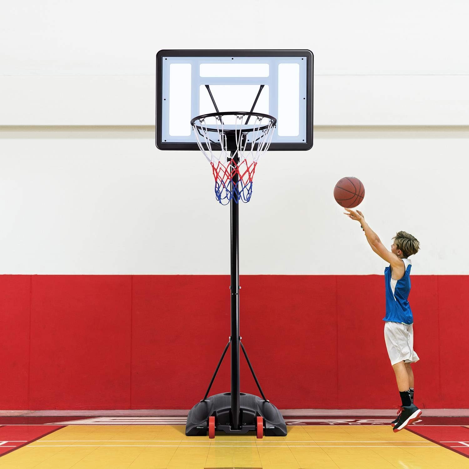 Yaheetech Portable Basketball Hoop Outdoor Indoor Basketball Hoop Basketball Court Basketball Goals Outdoor Basketball Hoops for Pool, with 32'' Basketball Backboard