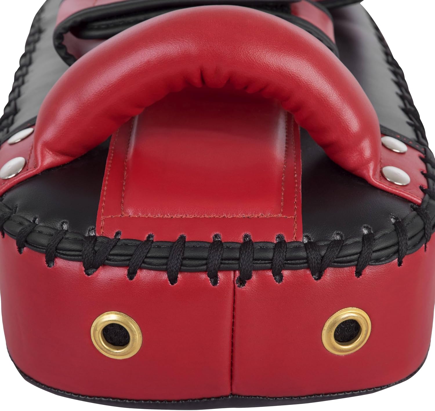 Curved Thai Pads with Strong Handle Grip, Thai-Inspired Design, 100% Genuine Leather, Combat Sports, Boxing, MMA, Martial Arts Taekwondo, Coaching, Training (Single/Pair)