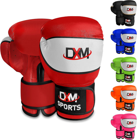 DXM SPORTS Kids Boxing Gloves – Youth Boxing Gloves for Safe Sparring & Training – Beginners Gloves for Punching Bag, Kickboxing and Muay Thai – Perfect Gloves for Kids & Children