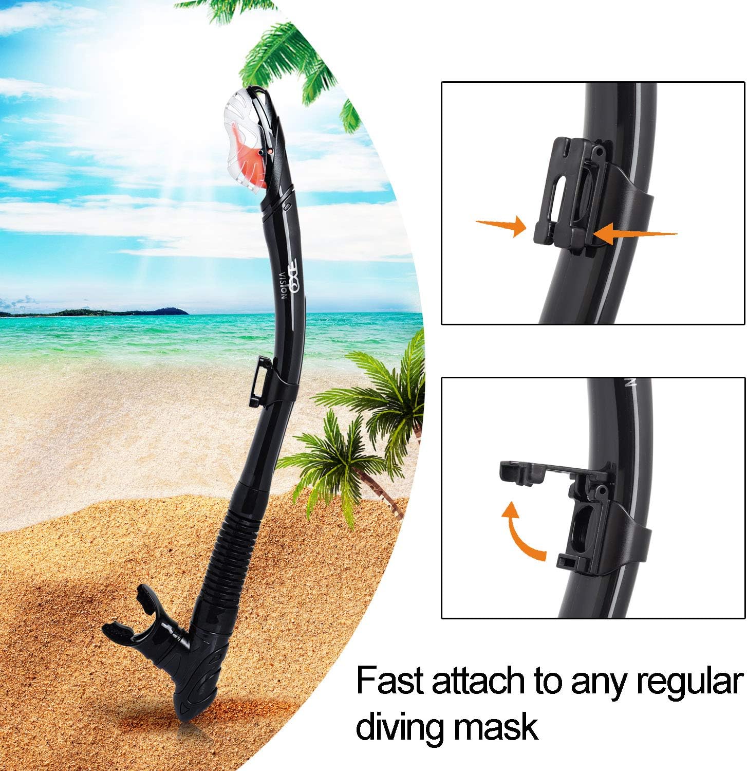 Snorkel Set Pano 3 Window Adult Snorkeling Gear, Professional Snorkel Goggles Anti-Fog Diving Mask, Anti-Leak Swim Goggles and Dry Top Snorkel for Diving, Snorkeling, Swimming