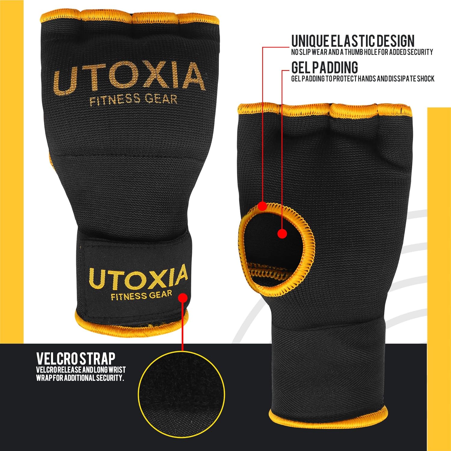 Boxing Hand Wraps Inner Gloves for Men & Women – Quick Gel Padded Boxing Wraps for Women & Hand Wraps for Boxing Gloves – Elasticated Boxing Wrap Wrist Straps for Knuckle Protection