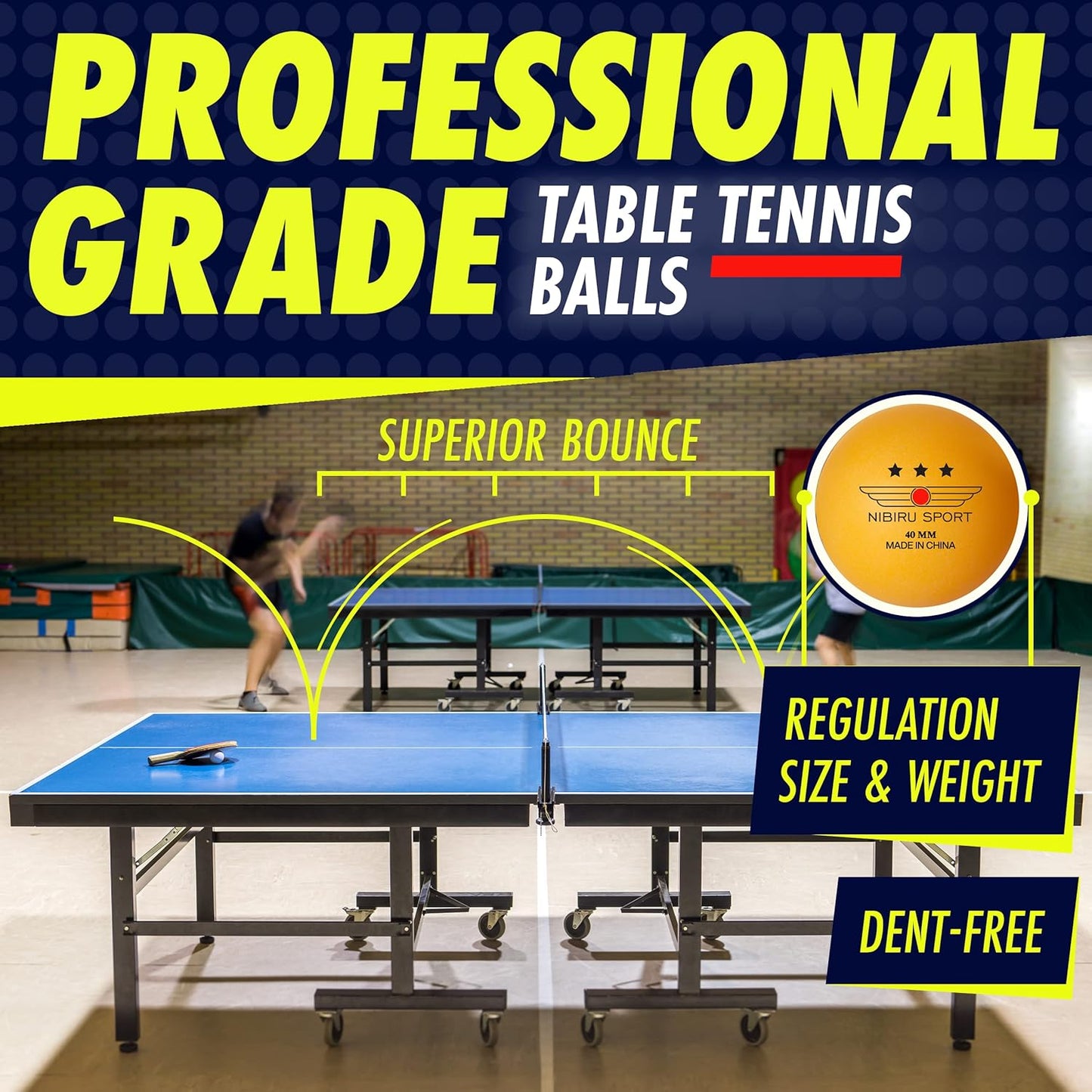 NIBIRU SPORT Professional Ping Pong Paddle Set - Table Tennis Paddles Set with Retractable Net, Balls, and Carry Bag/Storage Case - Table Tennis Equipment & Ping Pong Accessories