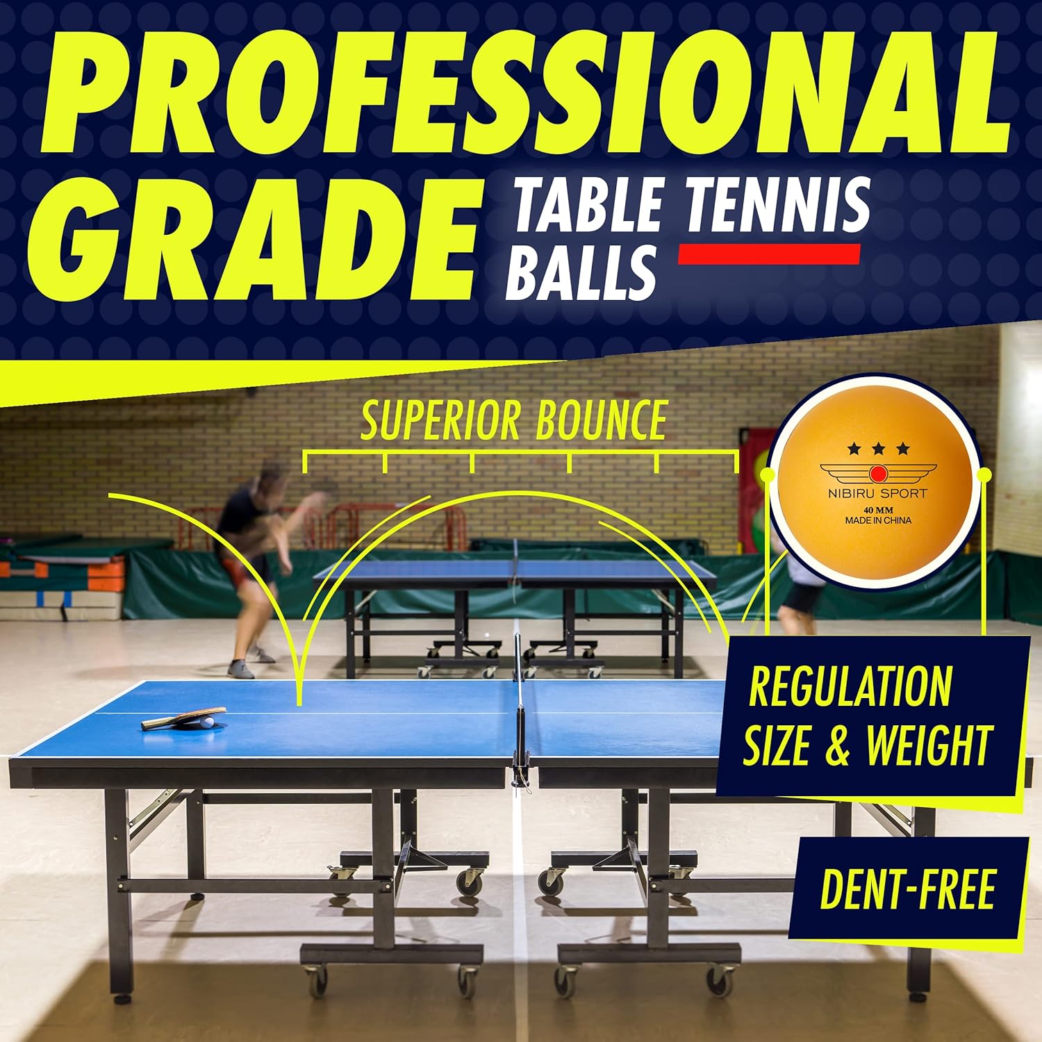 NIBIRU SPORT Professional Ping Pong Paddle Set - Table Tennis Paddles Set with Retractable Net, Balls, and Carry Bag/Storage Case - Table Tennis Equipment & Ping Pong Accessories