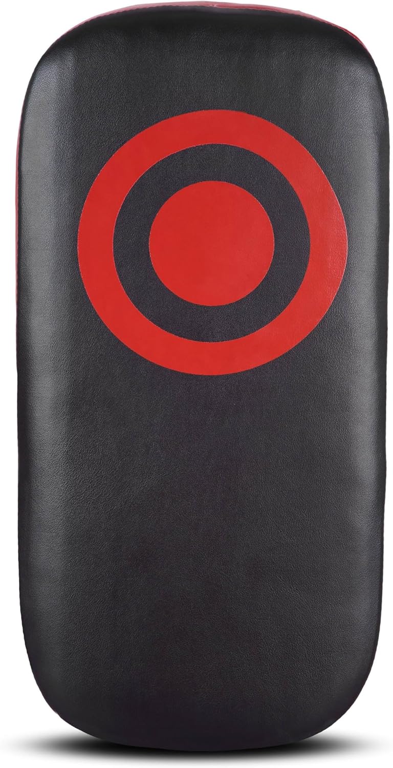 Curved Thai Pads with Strong Handle Grip, Thai-Inspired Design, 100% Genuine Leather, Combat Sports, Boxing, MMA, Martial Arts Taekwondo, Coaching, Training (Single/Pair)