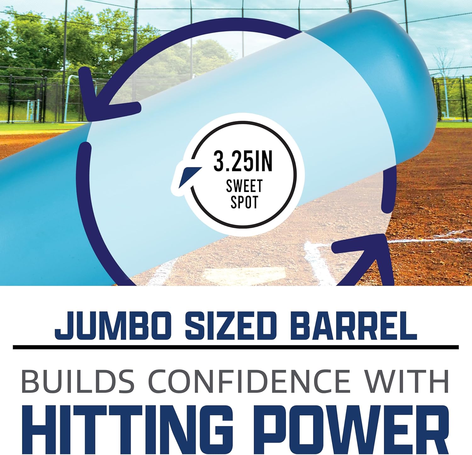 Franklin Sports MLB Jumbo Kids Plastic Baseball Bat - Backyard Bat with Large Barrel for Toddlers - Fat Plastic Bat