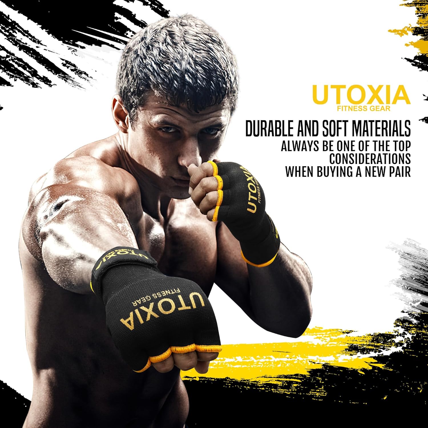 Boxing Hand Wraps Inner Gloves for Men & Women – Quick Gel Padded Boxing Wraps for Women & Hand Wraps for Boxing Gloves – Elasticated Boxing Wrap Wrist Straps for Knuckle Protection
